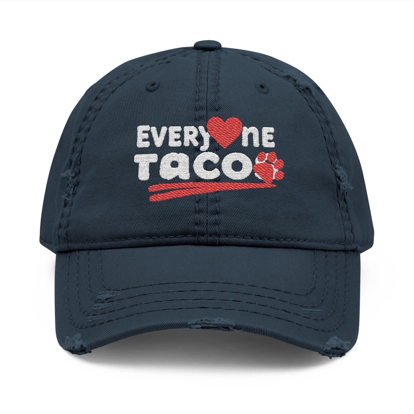 Distressed Taco the Dog, Dad Hat, Funny Hat for Taco Lovers, Embroidered Gift for Foodies, Casual Wear, Summer Accessory, Unique Father's Day Gift