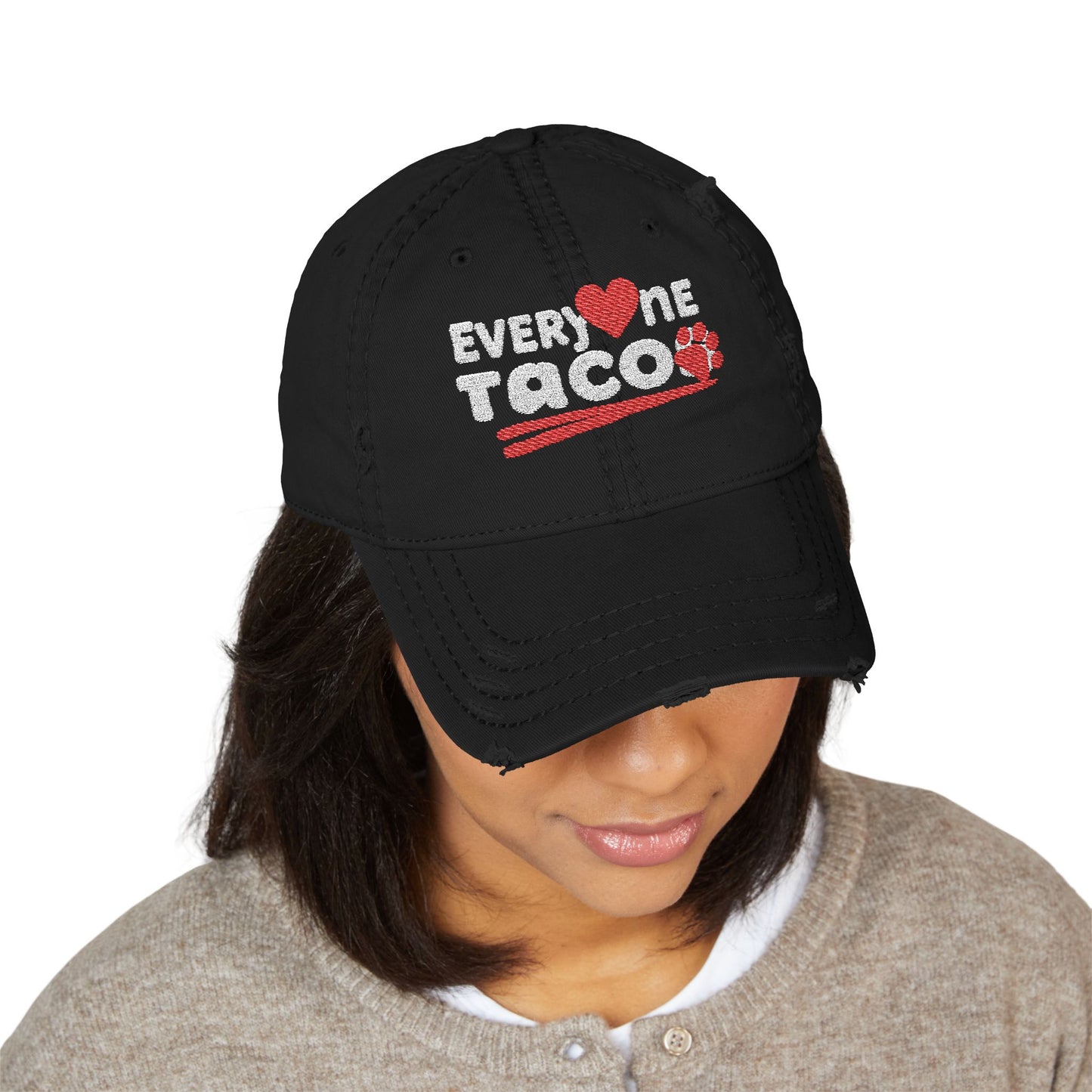 Distressed Taco the Dog, Dad Hat, Funny Hat for Taco Lovers, Embroidered Gift for Foodies, Casual Wear, Summer Accessory, Unique Father's Day Gift