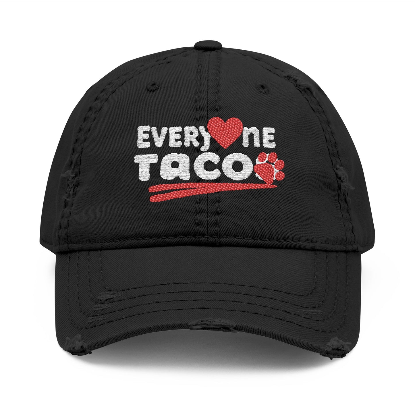 Distressed Taco the Dog, Dad Hat, Funny Hat for Taco Lovers, Embroidered Gift for Foodies, Casual Wear, Summer Accessory, Unique Father's Day Gift