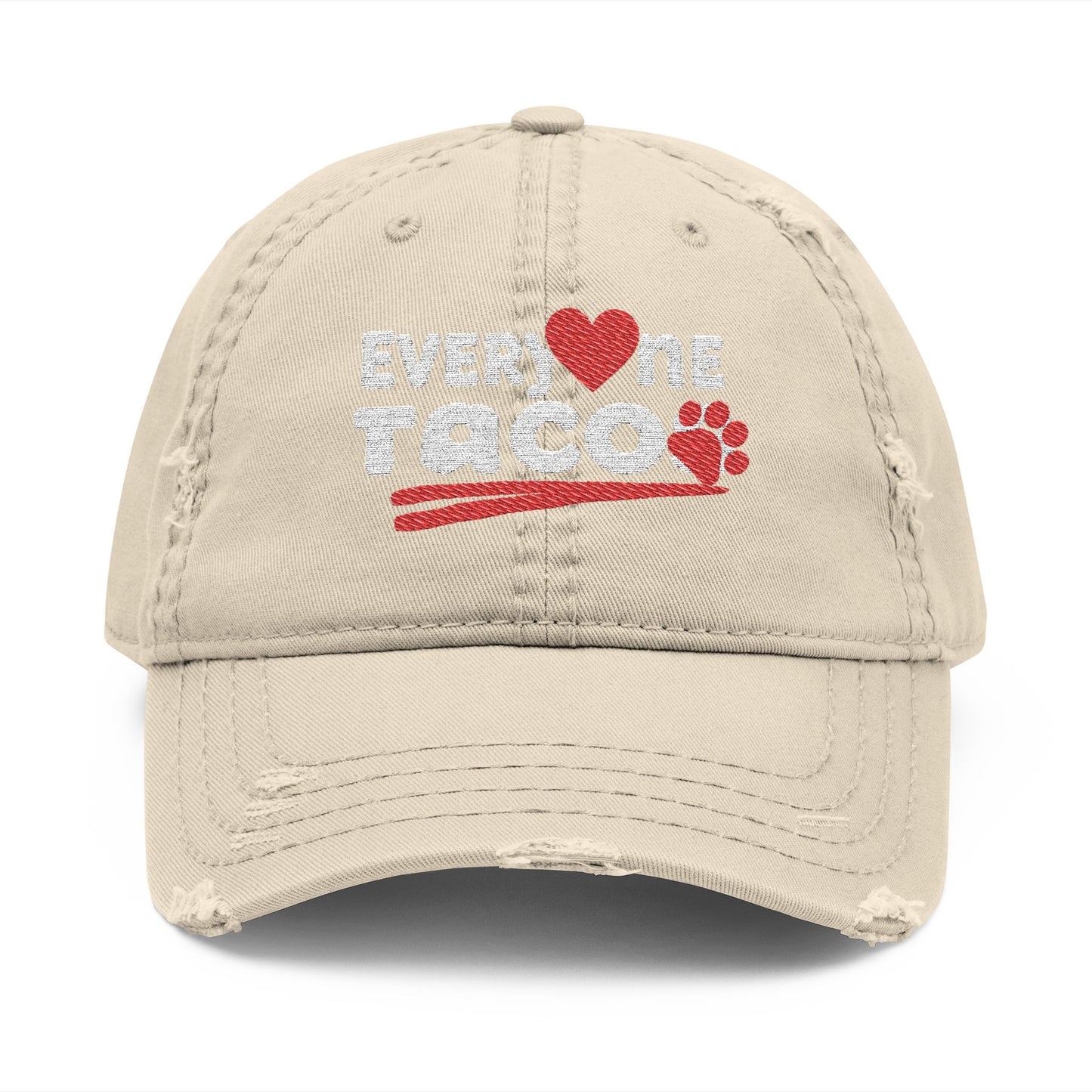 Distressed Taco the Dog, Dad Hat, Funny Hat for Taco Lovers, Embroidered Gift for Foodies, Casual Wear, Summer Accessory, Unique Father's Day Gift