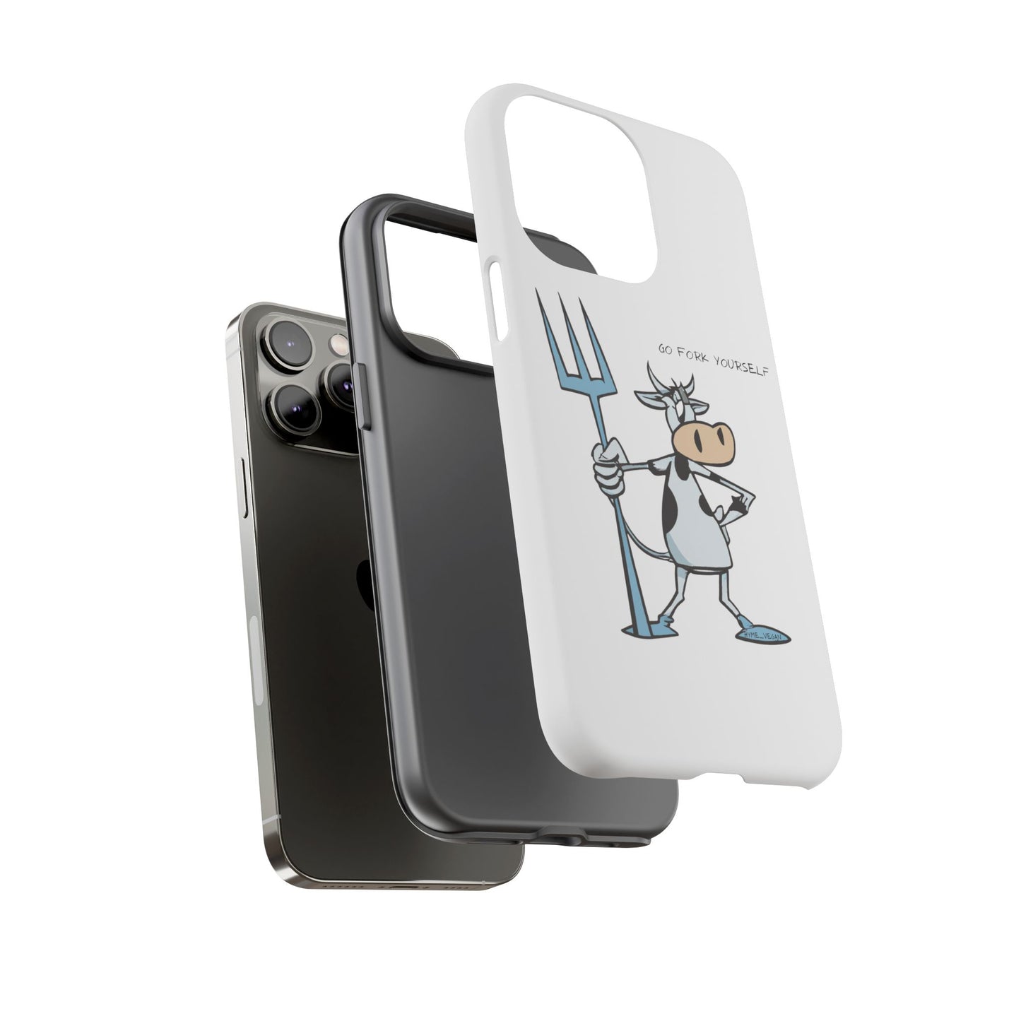 Funny Phone Case for Animal Lovers, Cow Design, Go Fork Yourself, Unique Gift for Farmers, Humorous Phone Accessory, Cute Animal [...]