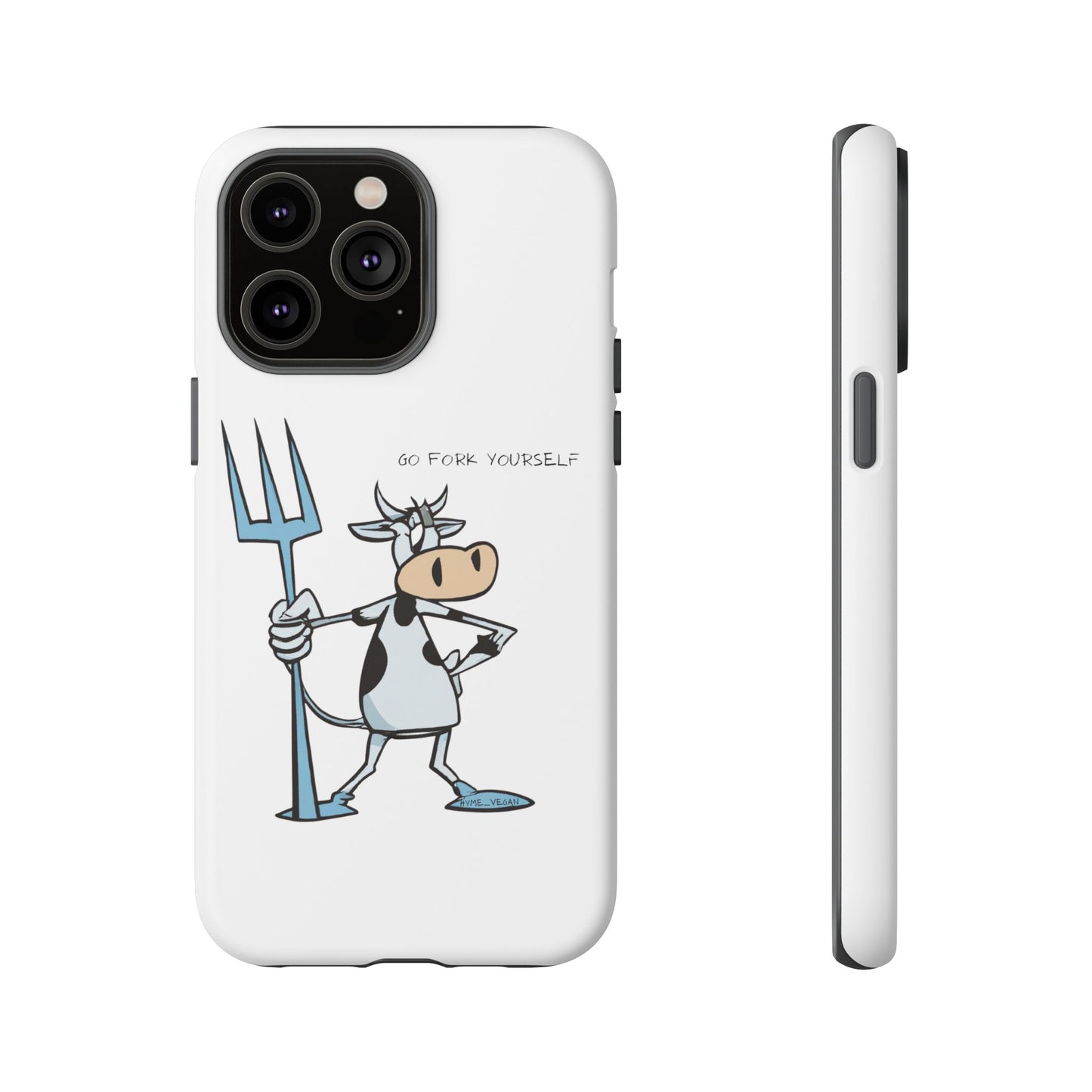 Funny Phone Case for Animal Lovers, Cow Design, Go Fork Yourself, Unique Gift for Farmers, Humorous Phone Accessory, Cute Animal [...]