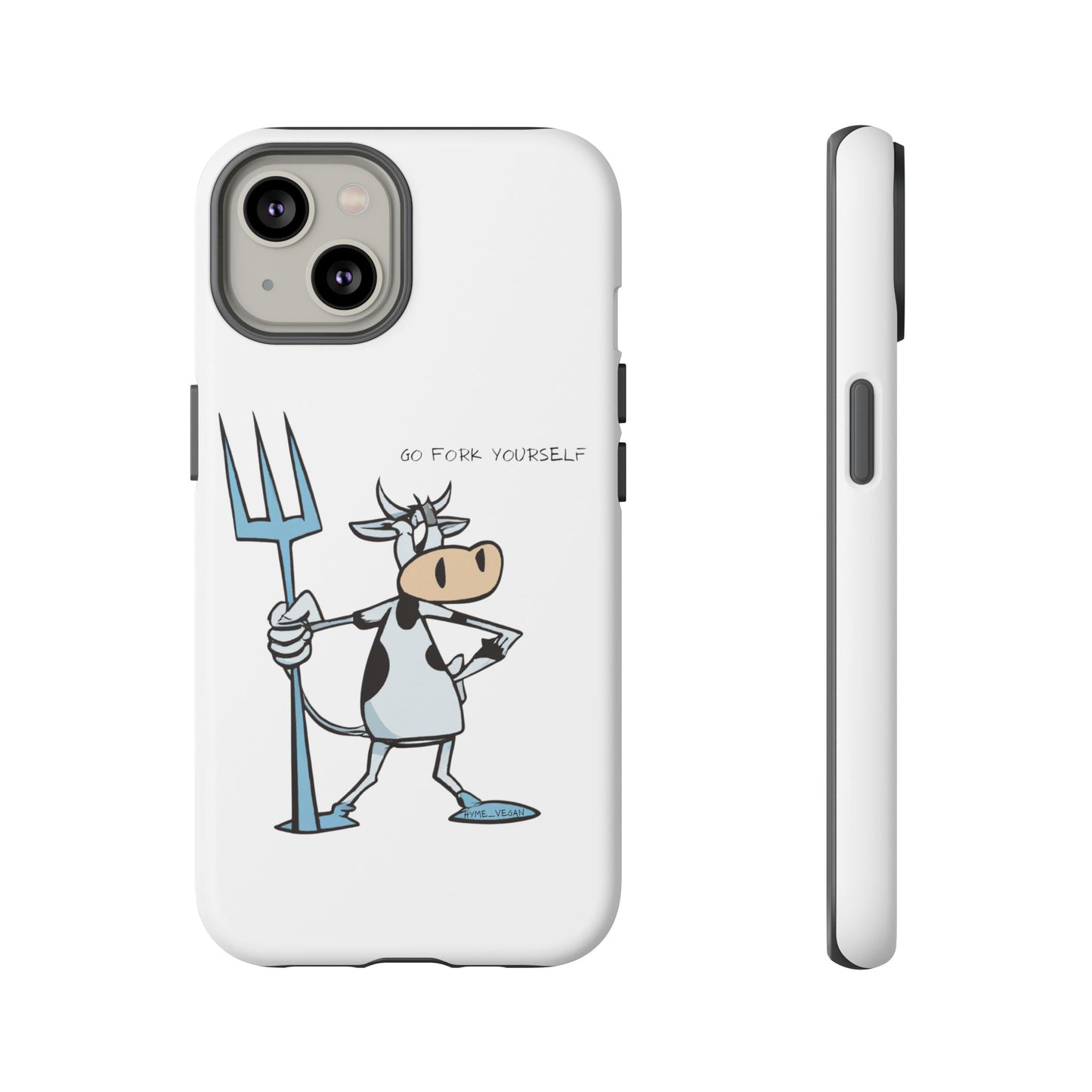 Funny Phone Case for Animal Lovers, Cow Design, Go Fork Yourself, Unique Gift for Farmers, Humorous Phone Accessory, Cute Animal [...]