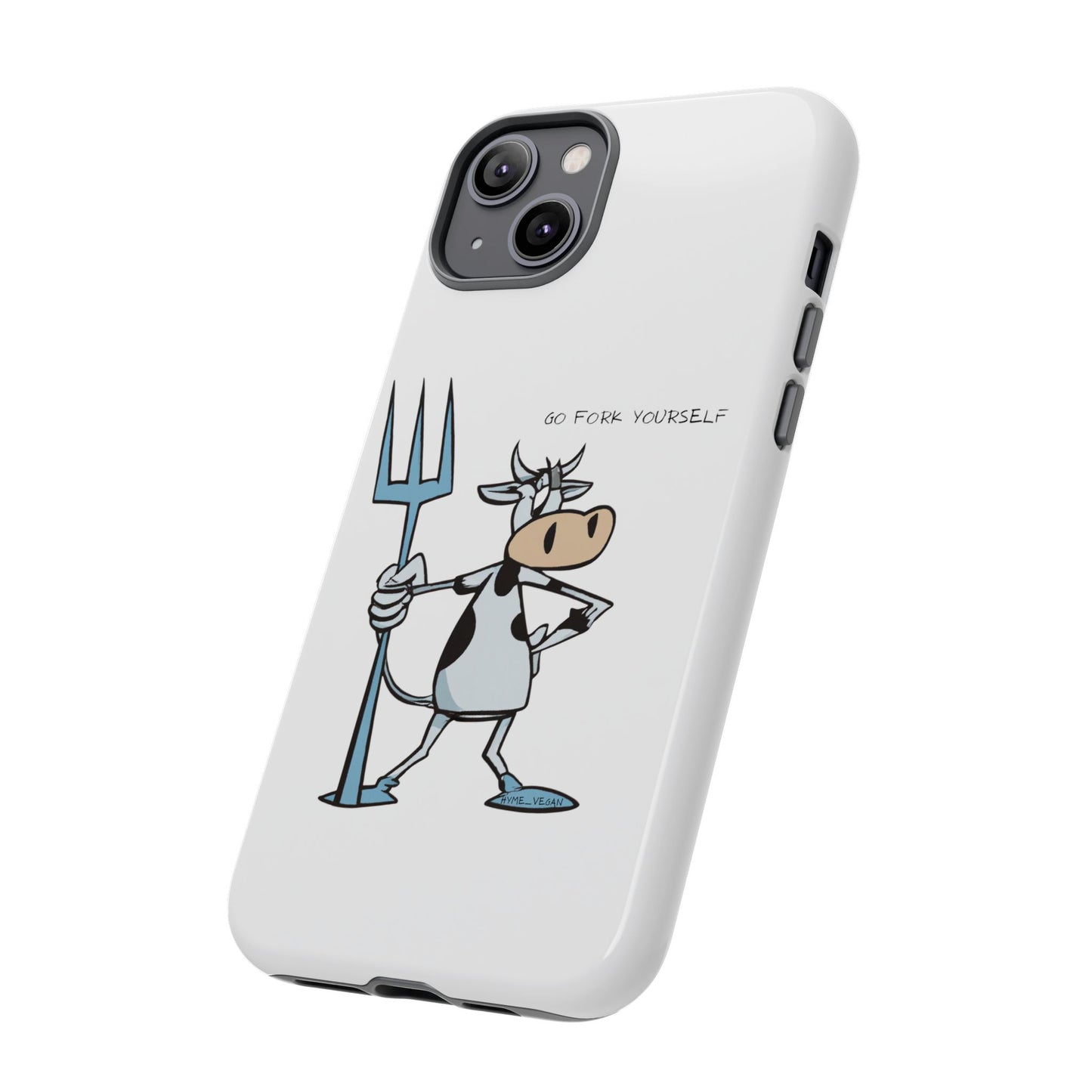 Funny Phone Case for Animal Lovers, Cow Design, Go Fork Yourself, Unique Gift for Farmers, Humorous Phone Accessory, Cute Animal [...]