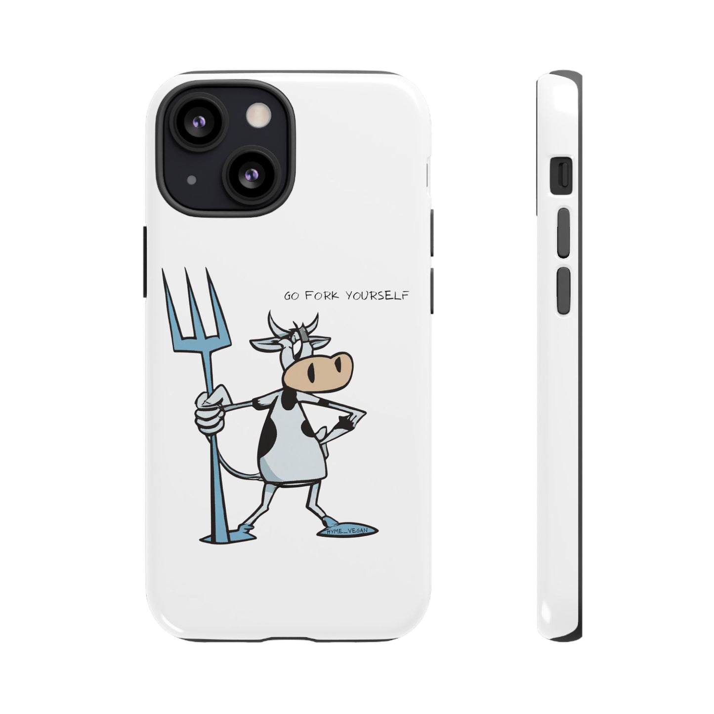 Funny Phone Case for Animal Lovers, Cow Design, Go Fork Yourself, Unique Gift for Farmers, Humorous Phone Accessory, Cute Animal [...]