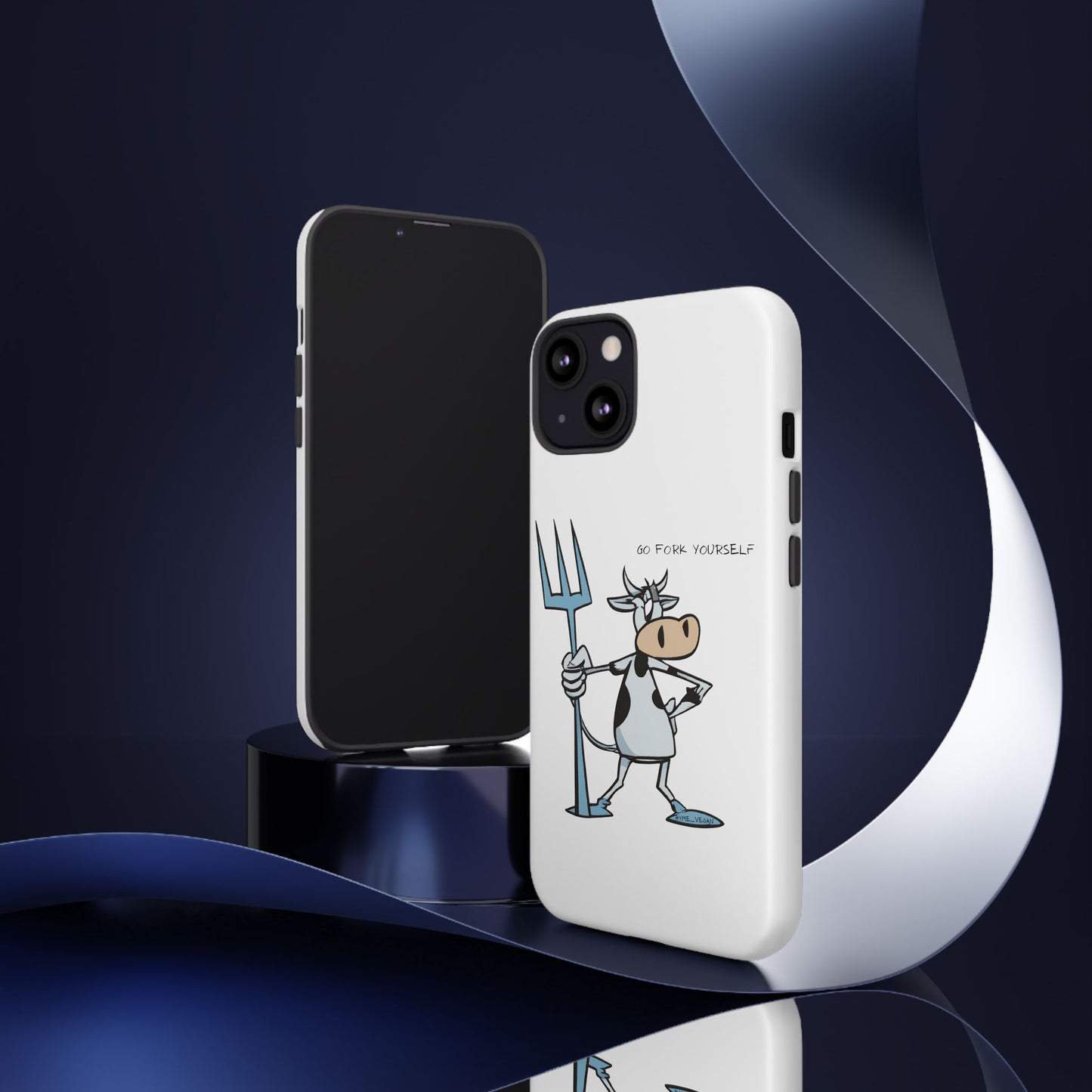 Funny Phone Case for Animal Lovers, Cow Design, Go Fork Yourself, Unique Gift for Farmers, Humorous Phone Accessory, Cute Animal [...]