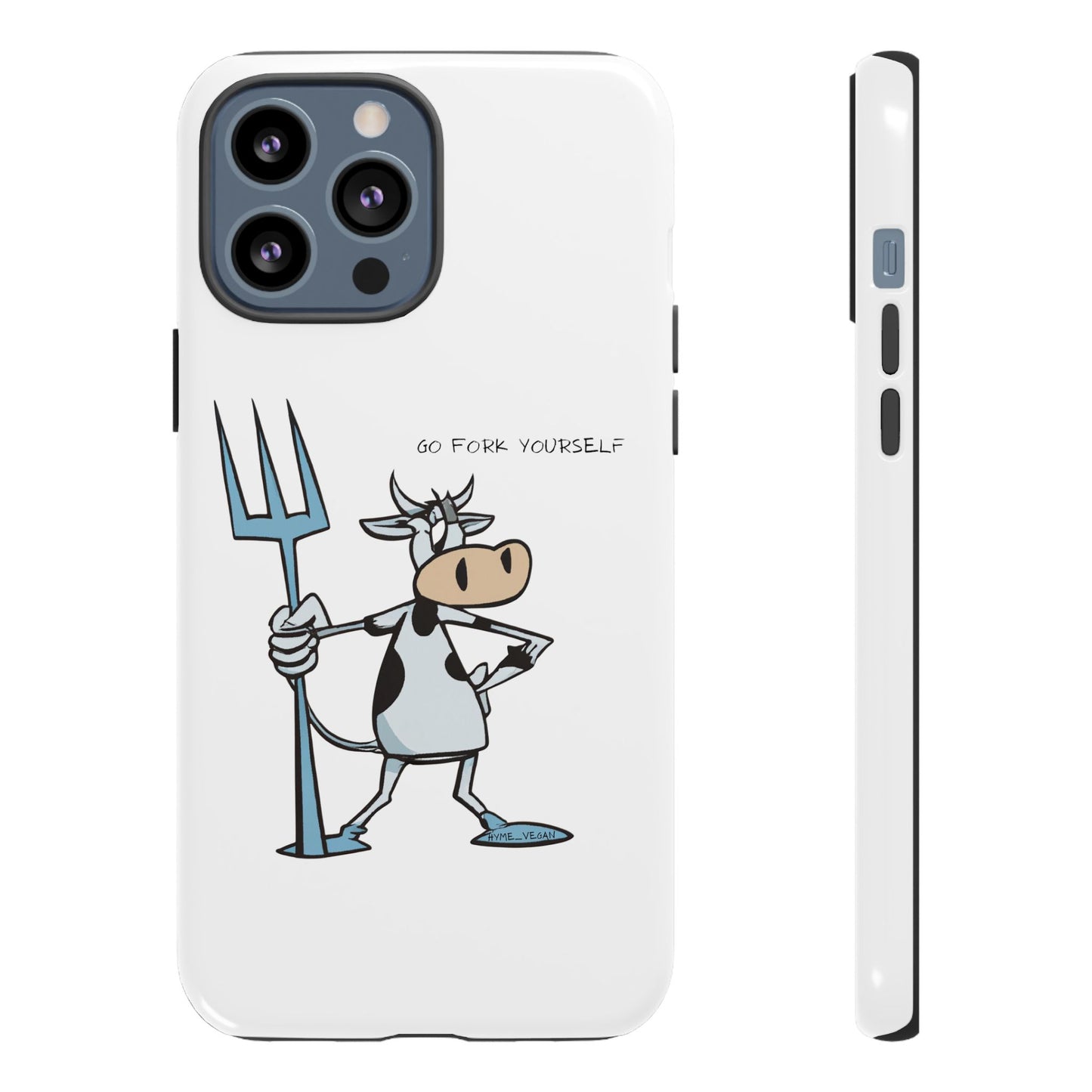 Funny Phone Case for Animal Lovers, Cow Design, Go Fork Yourself, Unique Gift for Farmers, Humorous Phone Accessory, Cute Animal [...]