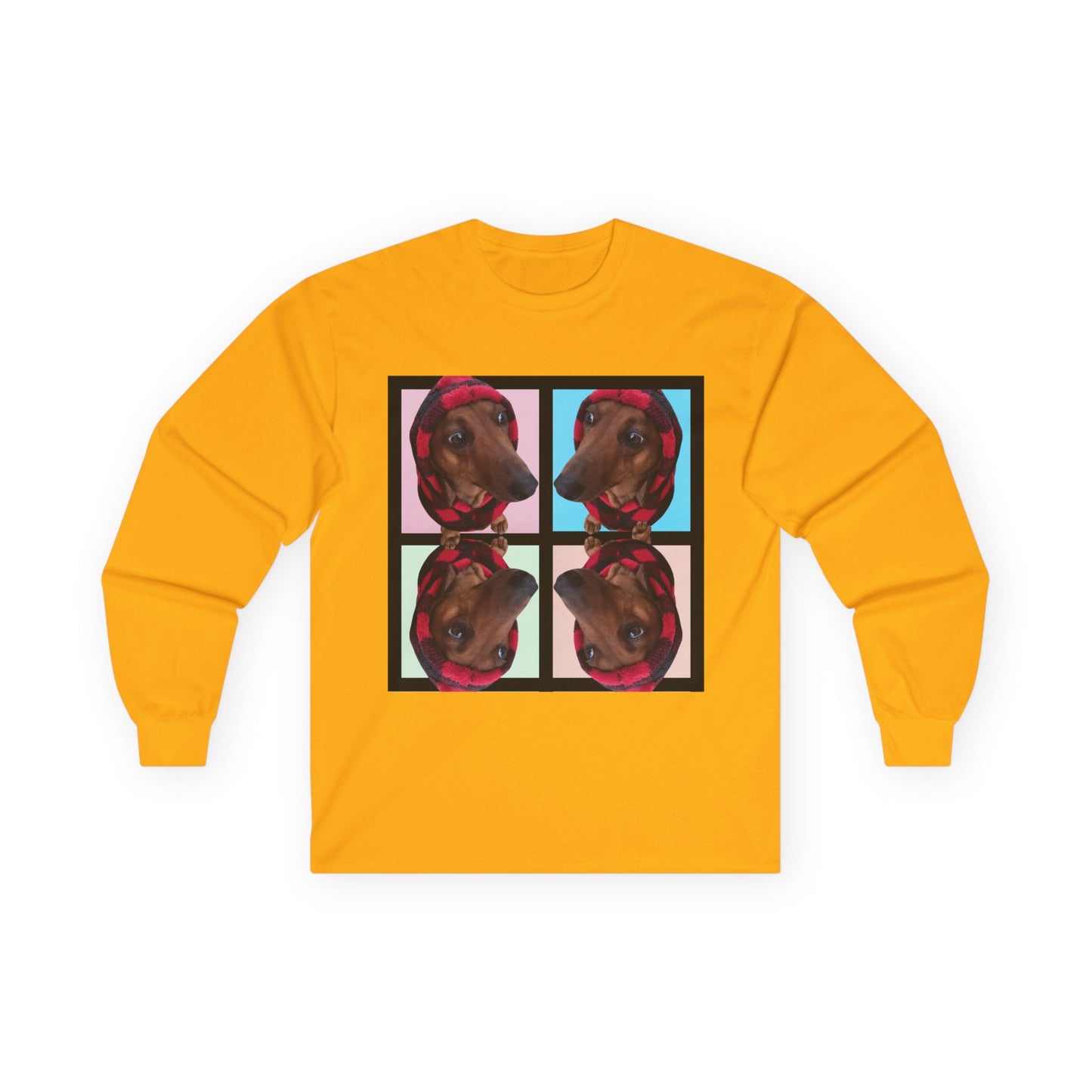 Long Sleeve Tee — Pop Art Dog Portraits (Everyone Loves Taco)