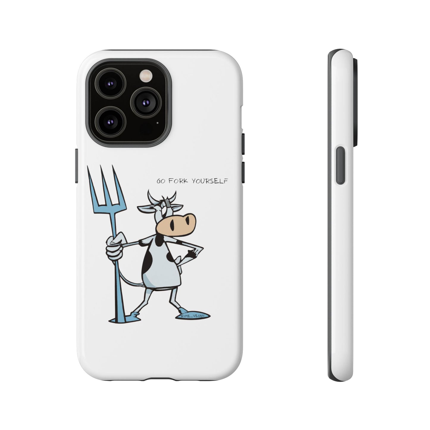 Funny Phone Case for Animal Lovers, Cow Design, Go Fork Yourself, Unique Gift for Farmers, Humorous Phone Accessory, Cute Animal [...]