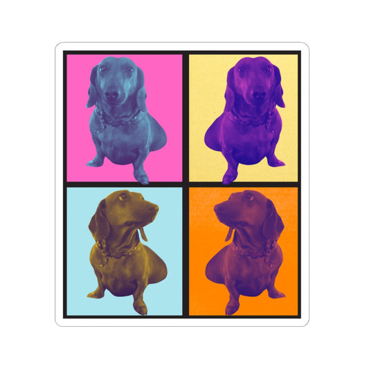 Colorful Taco the Dog, Dachshund Kiss-Cut Stickers | Fun Pet Decor, Laptop Accessories, Dog Lover Gifts, Vibrant Wall Art, Unique Party Favors