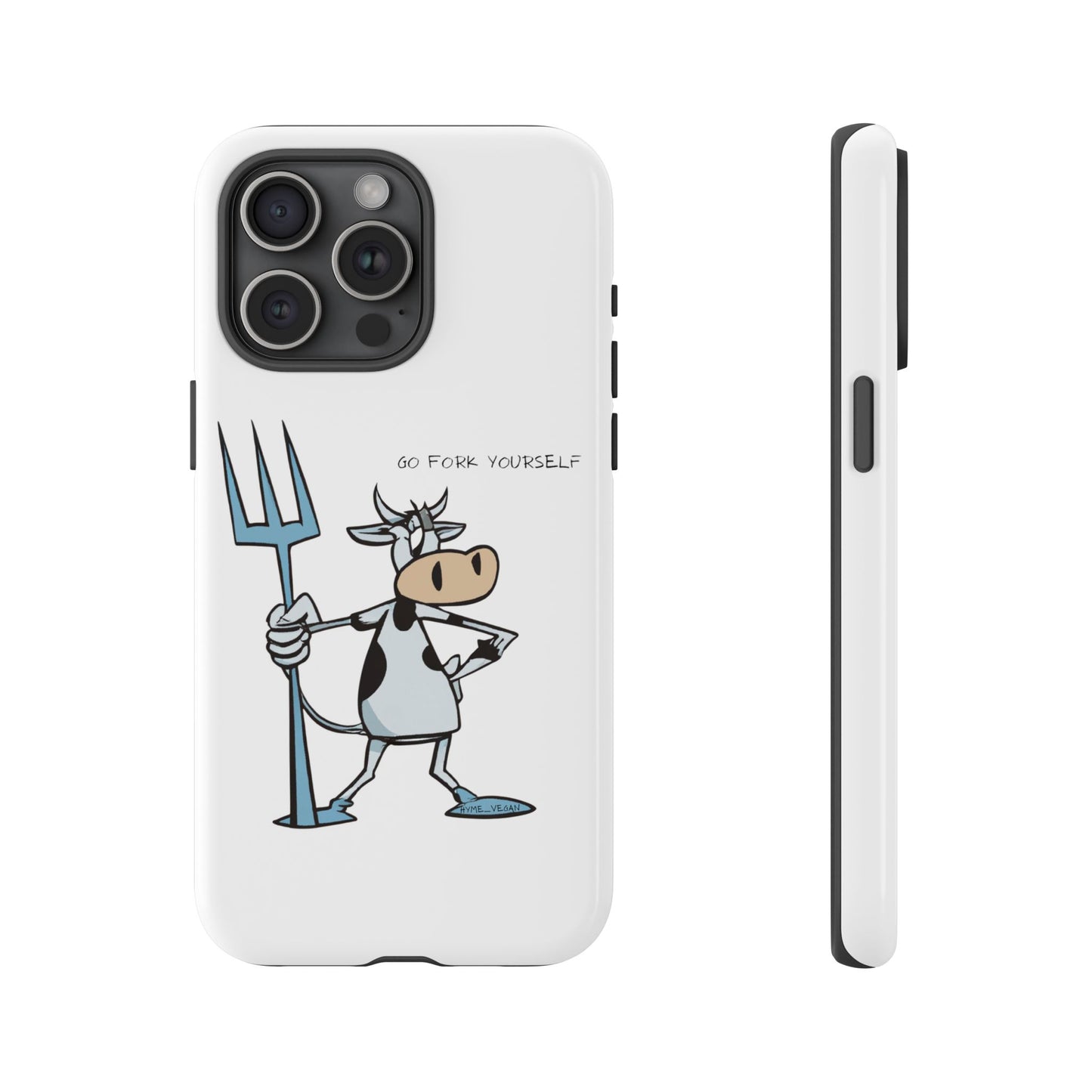 Funny Phone Case for Animal Lovers, Cow Design, Go Fork Yourself, Unique Gift for Farmers, Humorous Phone Accessory, Cute Animal [...]
