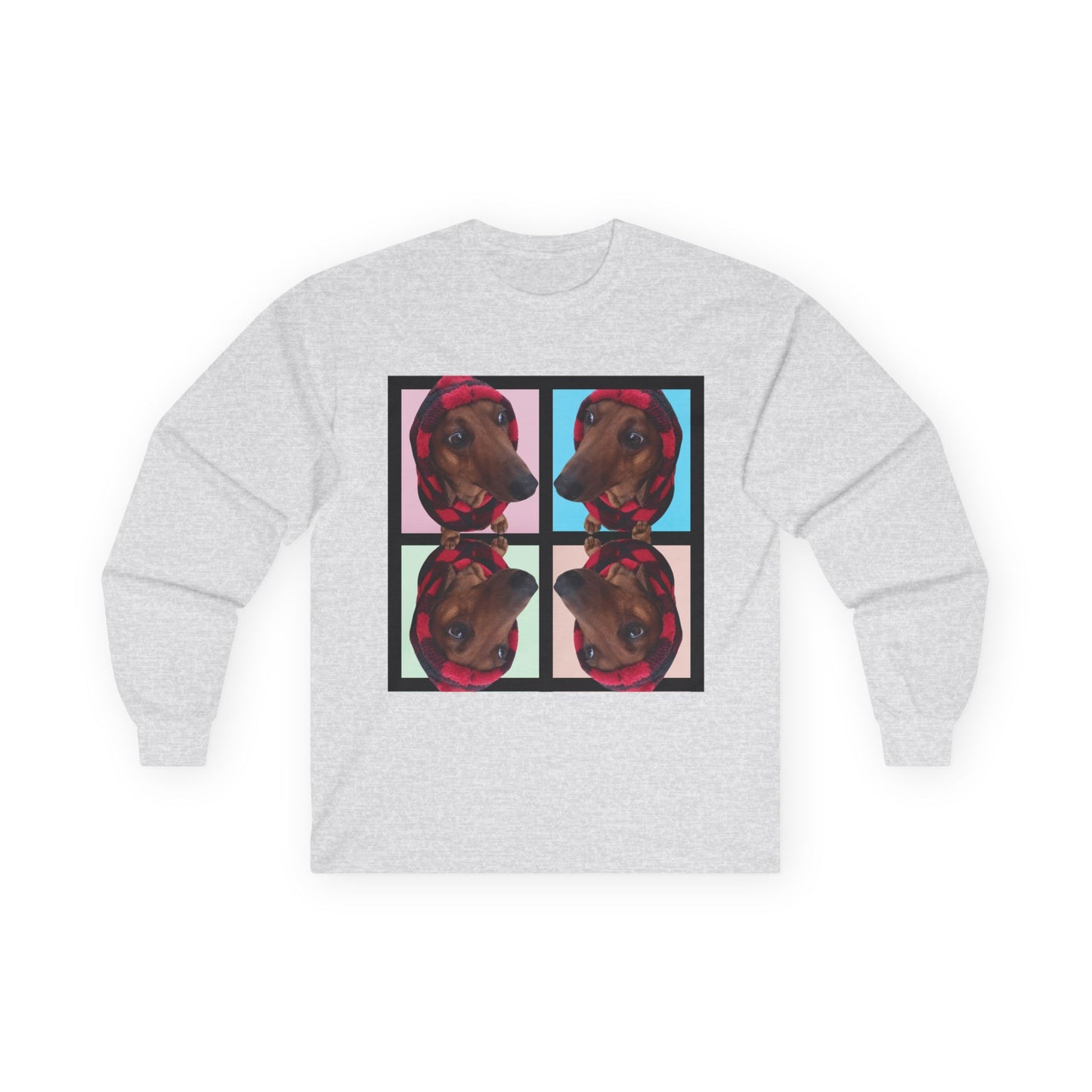 Long Sleeve Tee — Pop Art Dog Portraits (Everyone Loves Taco)