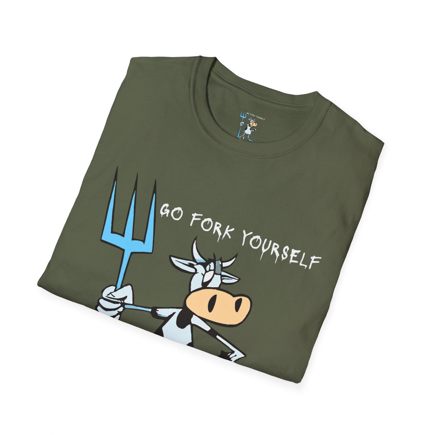 Go Fork Yourself Cow T-Shirt — "You Don't Need Meat to Survive" Vegan Graphic Tee