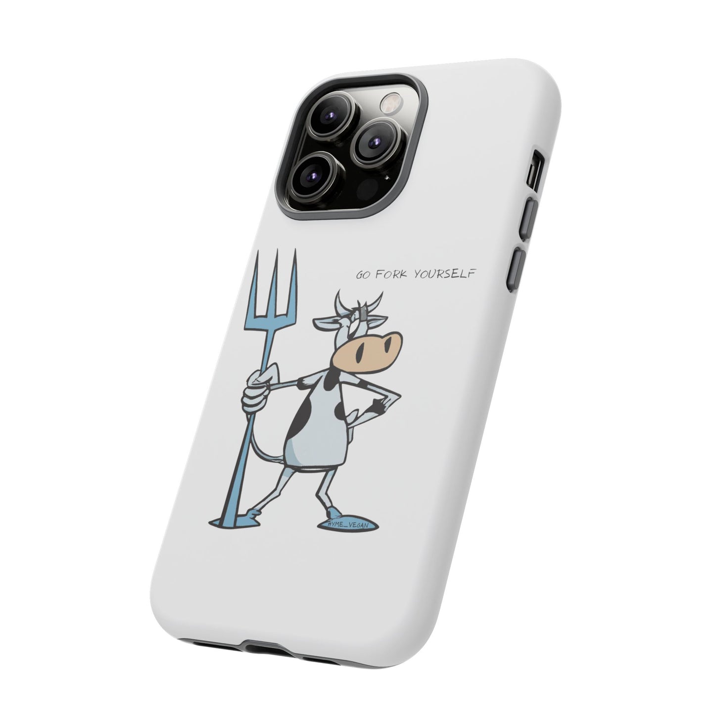 Funny Phone Case for Animal Lovers, Cow Design, Go Fork Yourself, Unique Gift for Farmers, Humorous Phone Accessory, Cute Animal [...]