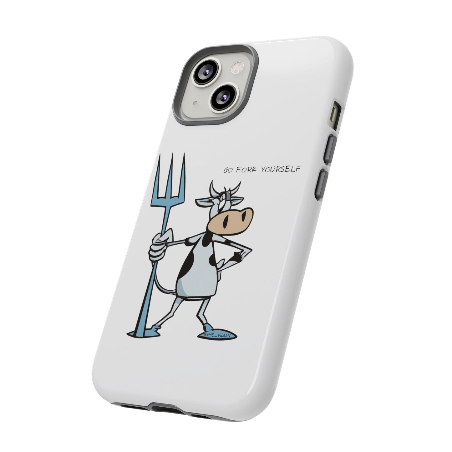 Funny Phone Case for Animal Lovers, Cow Design, Go Fork Yourself, Unique Gift for Farmers, Humorous Phone Accessory, Cute Animal [...]