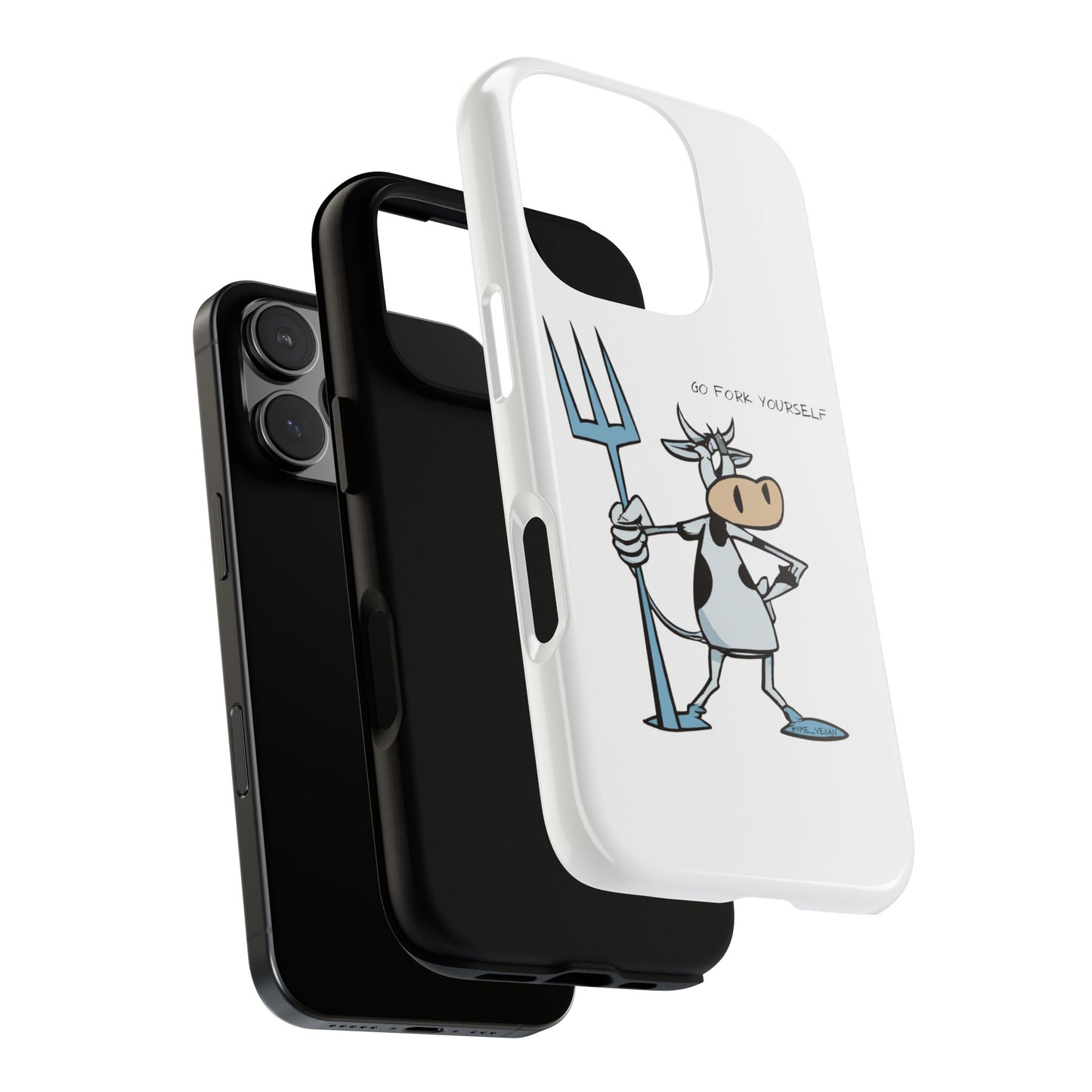 Funny Phone Case for Animal Lovers, Cow Design, Go Fork Yourself, Unique Gift for Farmers, Humorous Phone Accessory, Cute Animal [...]