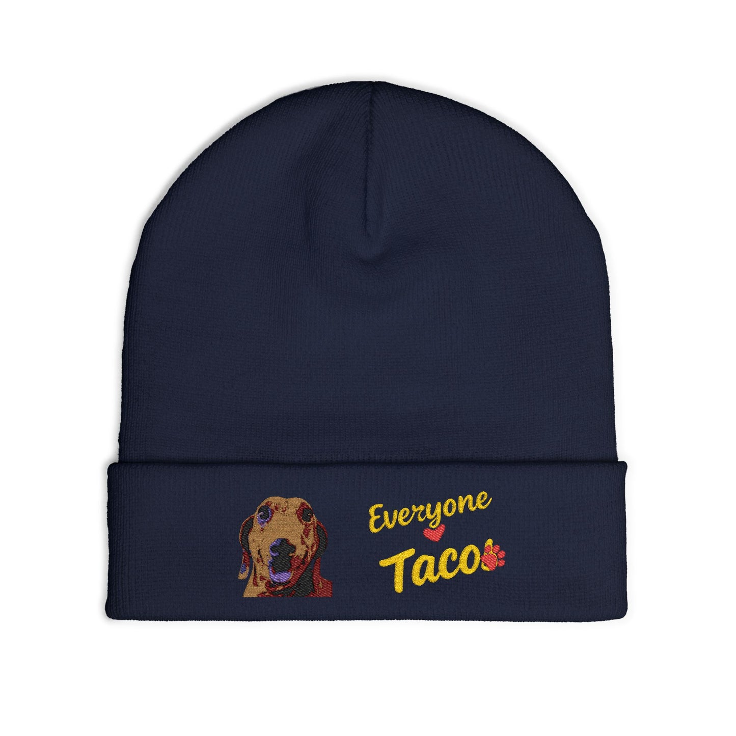 Embroidered 'Everyone Loves Taco' Dog Knit Beanie