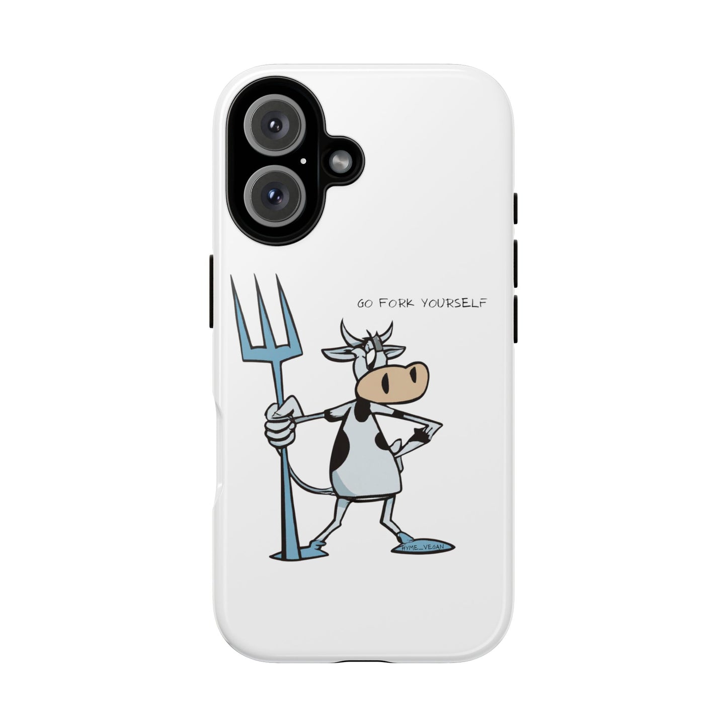 Funny Phone Case for Animal Lovers, Cow Design, Go Fork Yourself, Unique Gift for Farmers, Humorous Phone Accessory, Cute Animal [...]