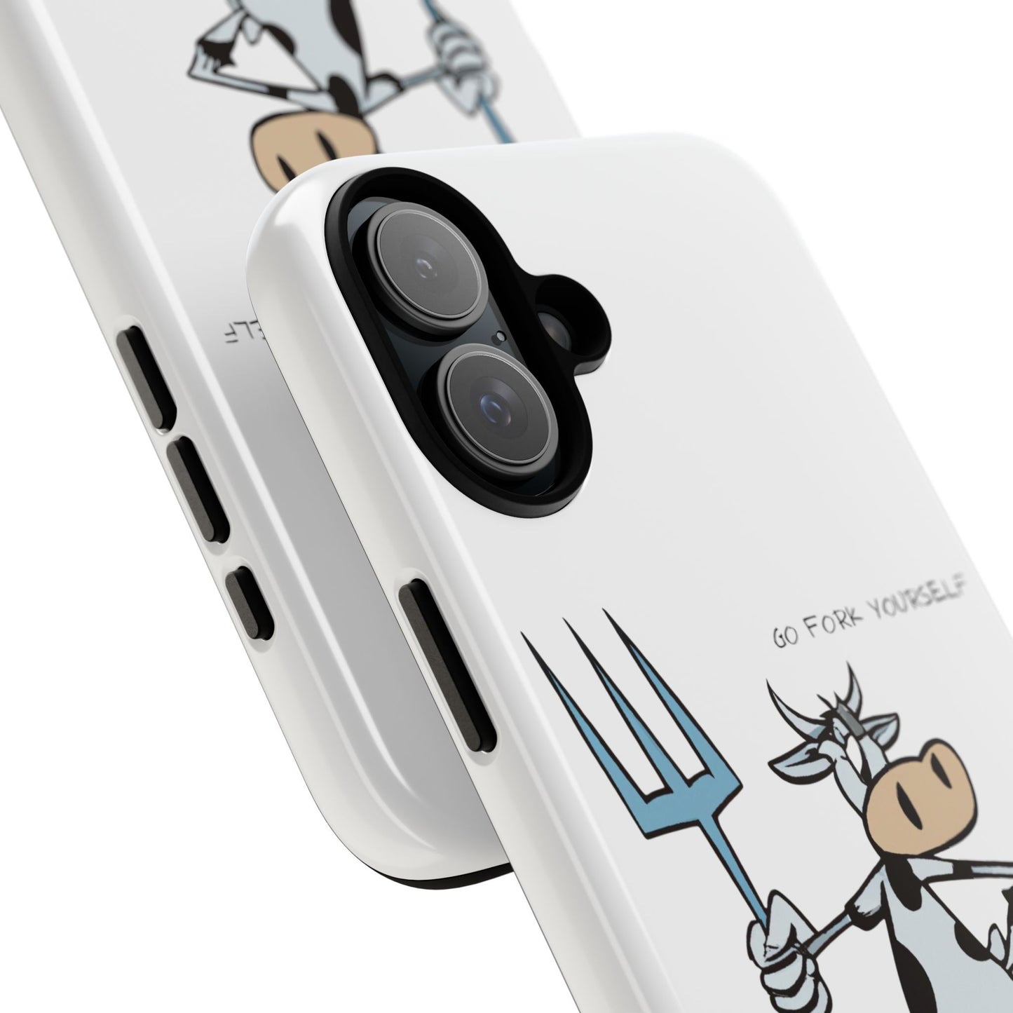 Funny Phone Case for Animal Lovers, Cow Design, Go Fork Yourself, Unique Gift for Farmers, Humorous Phone Accessory, Cute Animal [...]