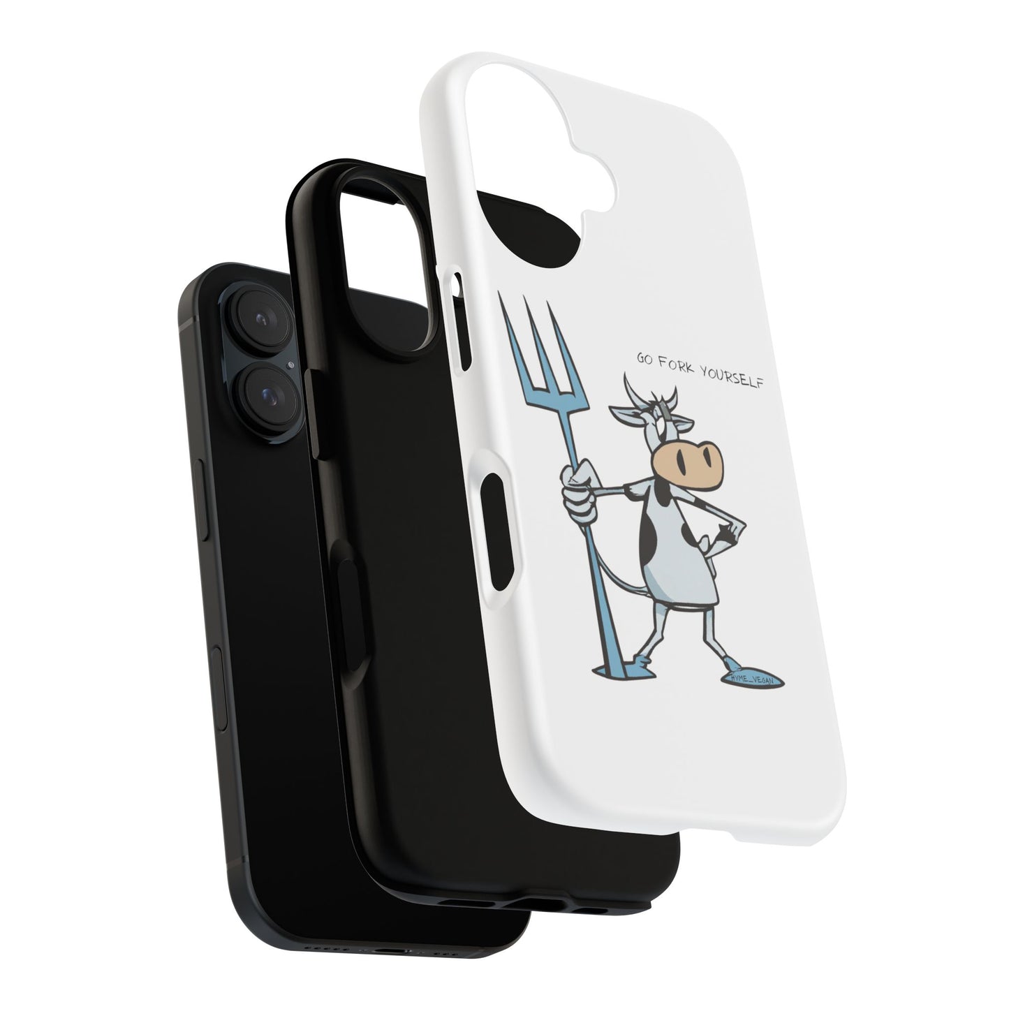 Funny Phone Case for Animal Lovers, Cow Design, Go Fork Yourself, Unique Gift for Farmers, Humorous Phone Accessory, Cute Animal [...]