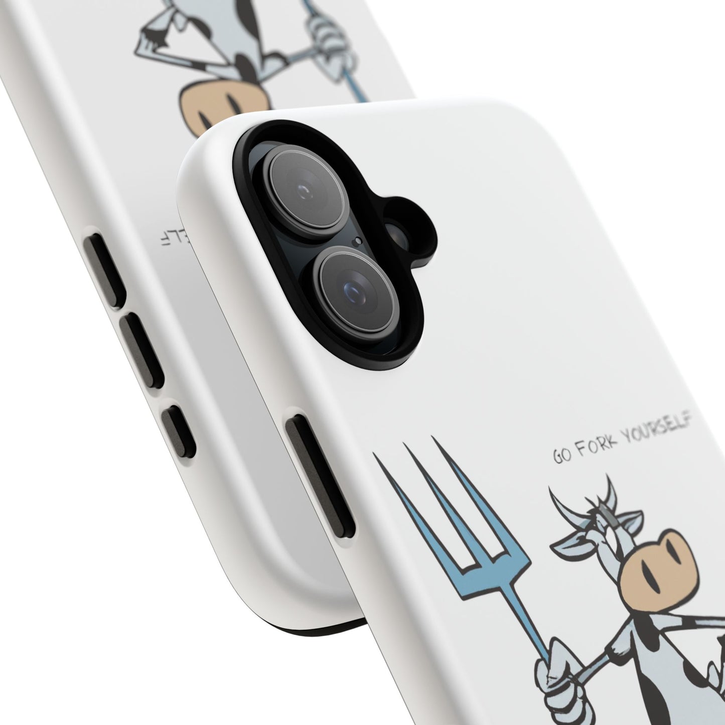 Funny Phone Case for Animal Lovers, Cow Design, Go Fork Yourself, Unique Gift for Farmers, Humorous Phone Accessory, Cute Animal [...]