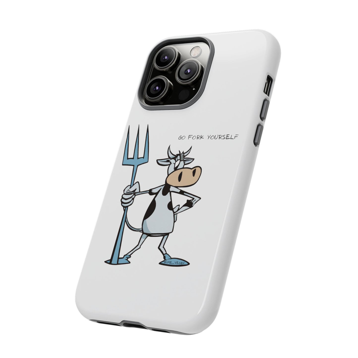 Funny Phone Case for Animal Lovers, Cow Design, Go Fork Yourself, Unique Gift for Farmers, Humorous Phone Accessory, Cute Animal [...]