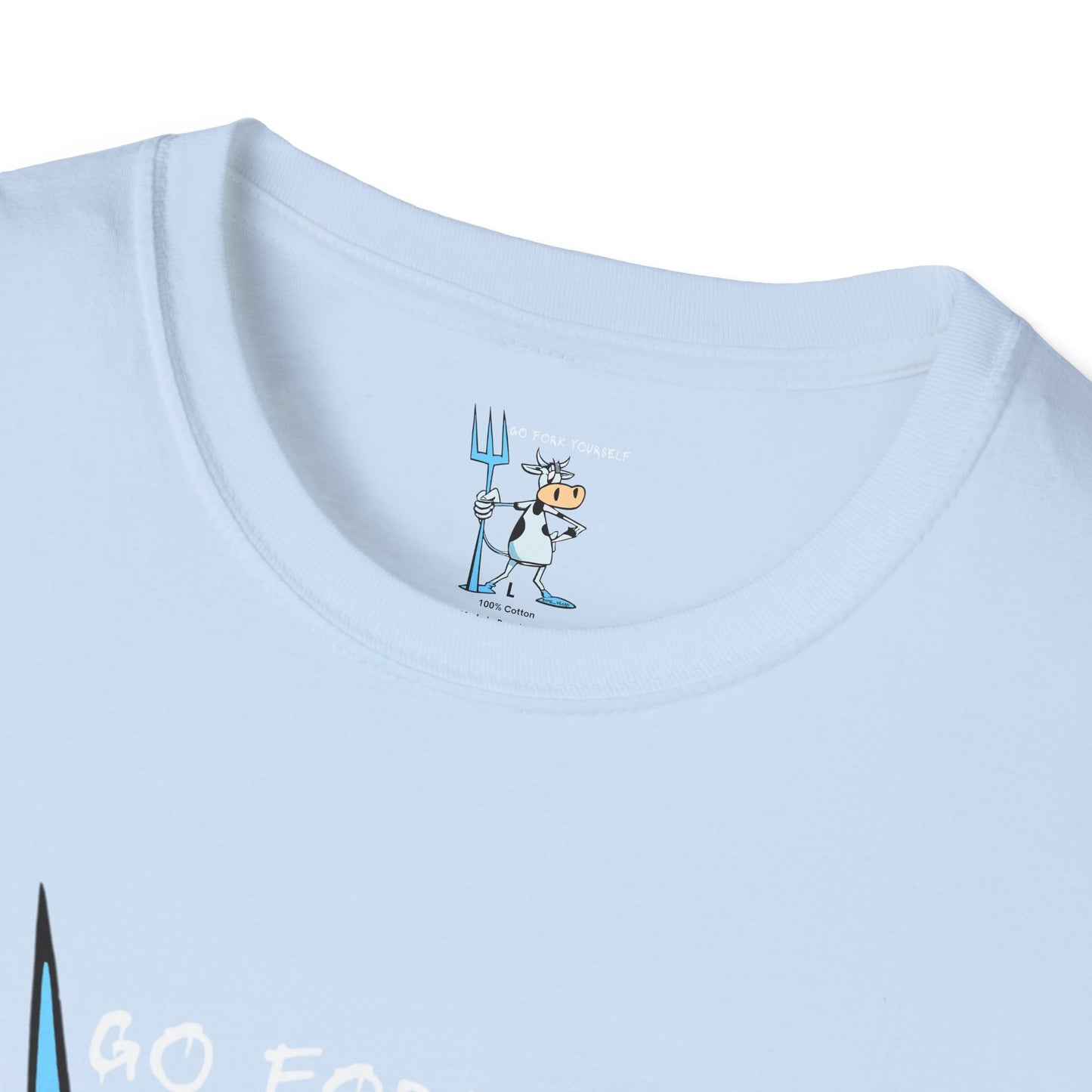 Go Fork Yourself Cow T-Shirt — "You Don't Need Meat to Survive" Vegan Graphic Tee