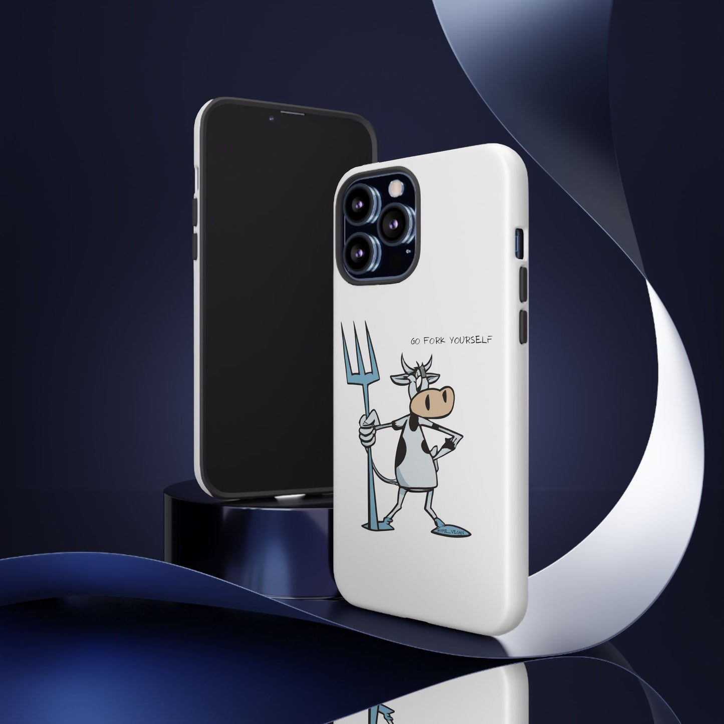 Funny Phone Case for Animal Lovers, Cow Design, Go Fork Yourself, Unique Gift for Farmers, Humorous Phone Accessory, Cute Animal [...]