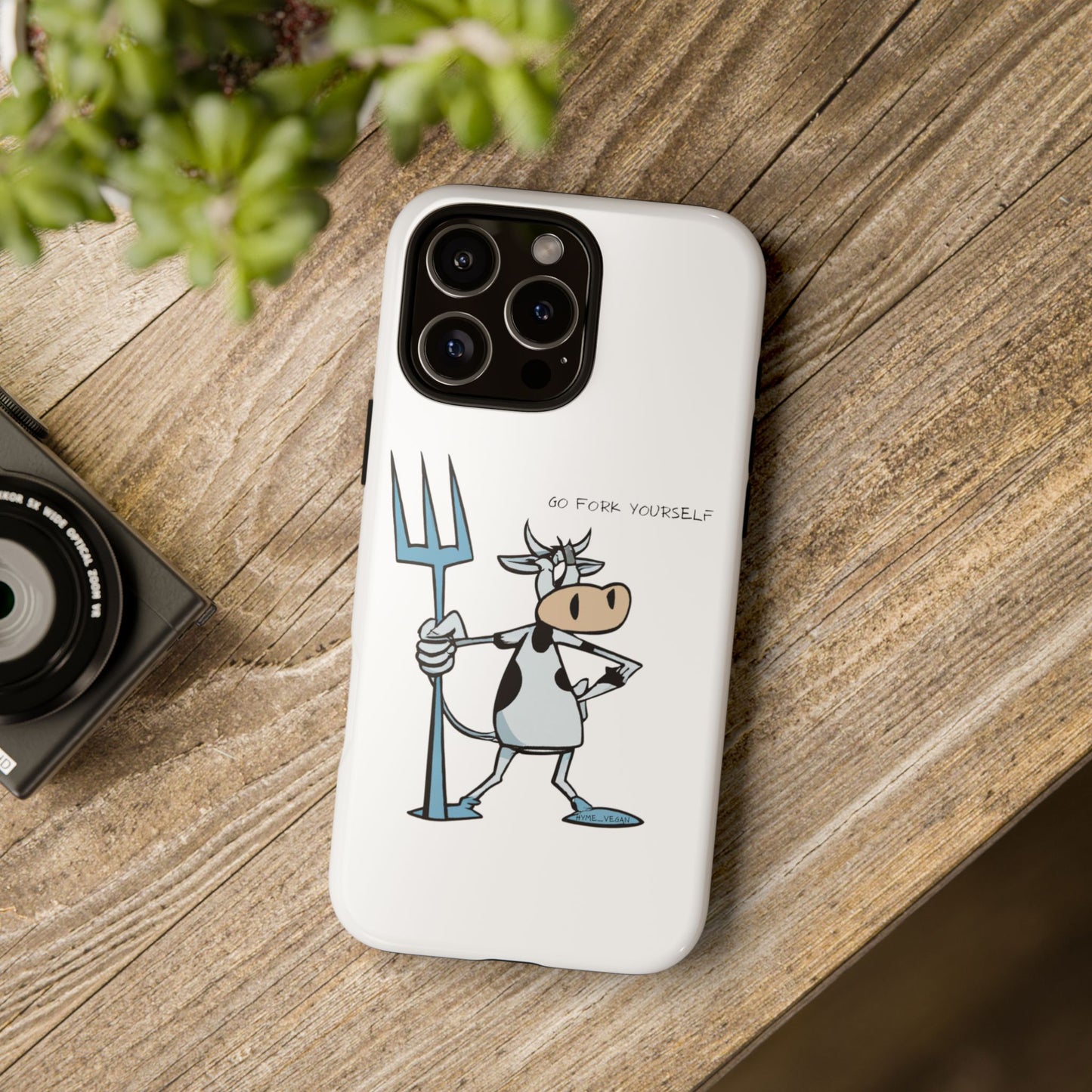 Funny Phone Case for Animal Lovers, Cow Design, Go Fork Yourself, Unique Gift for Farmers, Humorous Phone Accessory, Cute Animal [...]