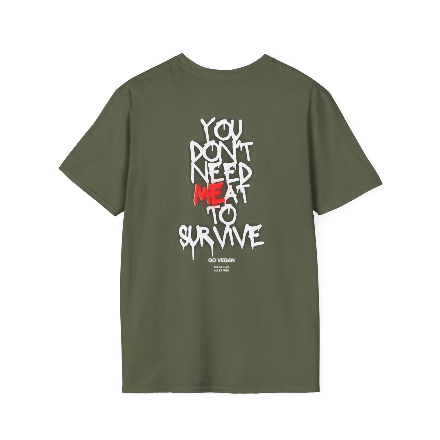 Go Fork Yourself Cow T-Shirt — "You Don't Need Meat to Survive" Vegan Graphic Tee
