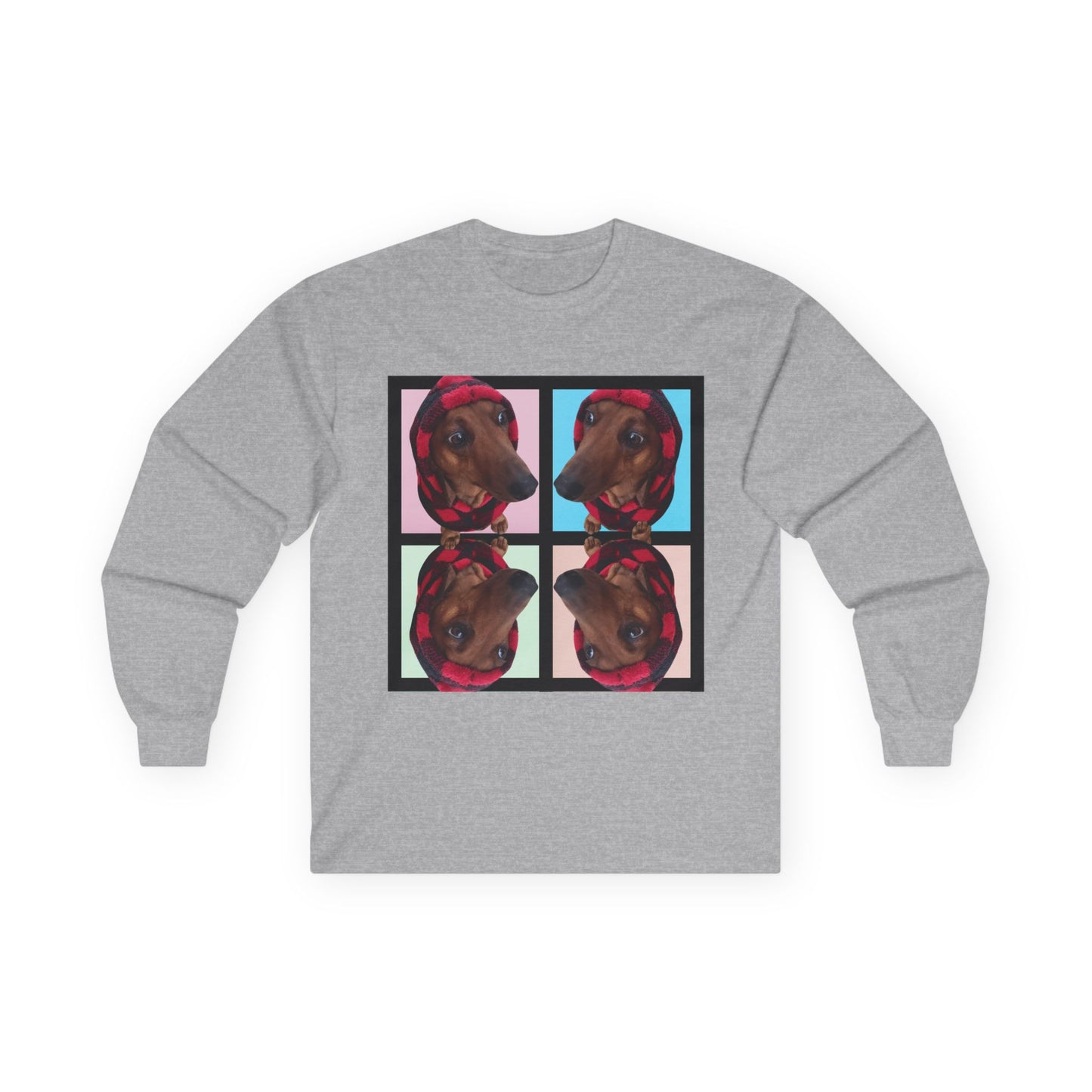 Long Sleeve Tee — Pop Art Dog Portraits (Everyone Loves Taco)