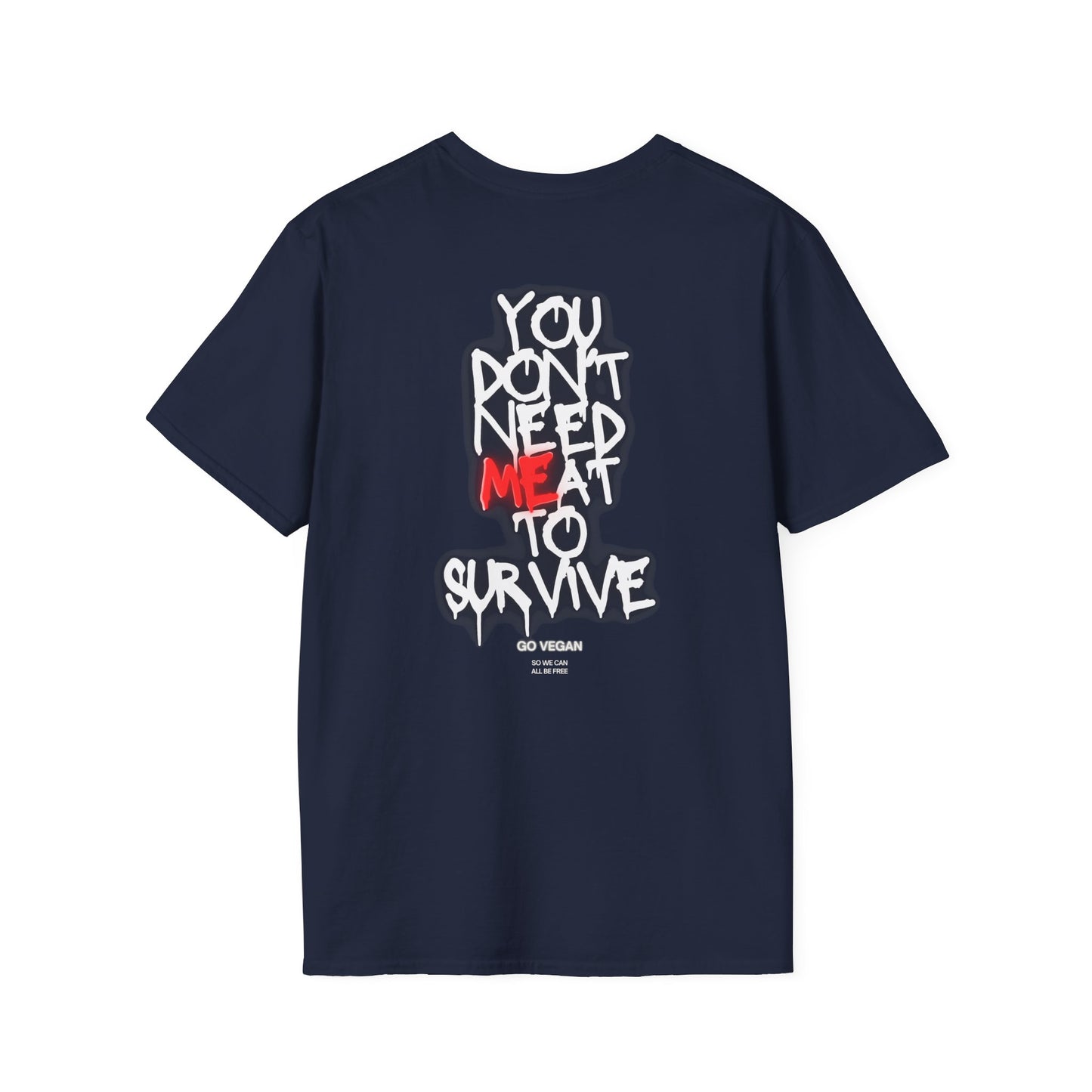 Go Fork Yourself Cow T-Shirt — "You Don't Need Meat to Survive" Vegan Graphic Tee