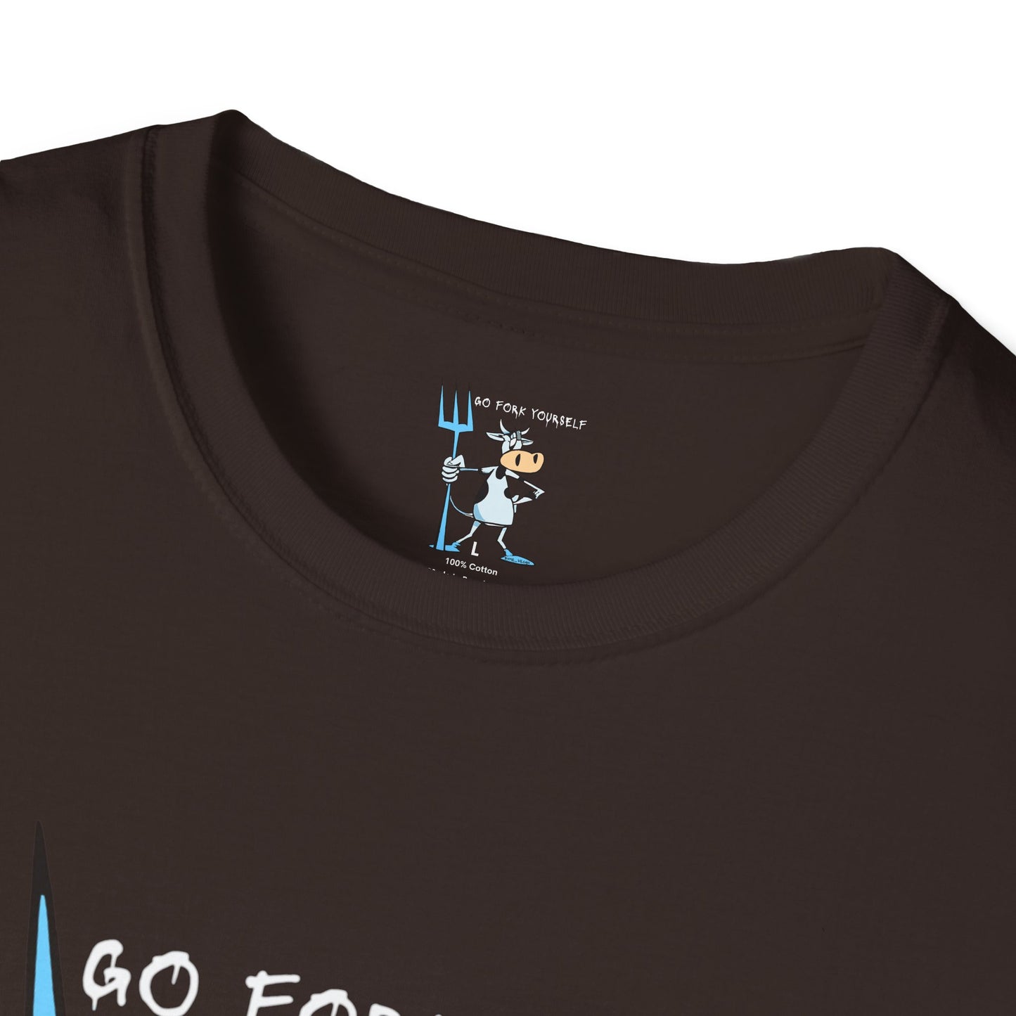 Go Fork Yourself Cow T-Shirt — "You Don't Need Meat to Survive" Vegan Graphic Tee