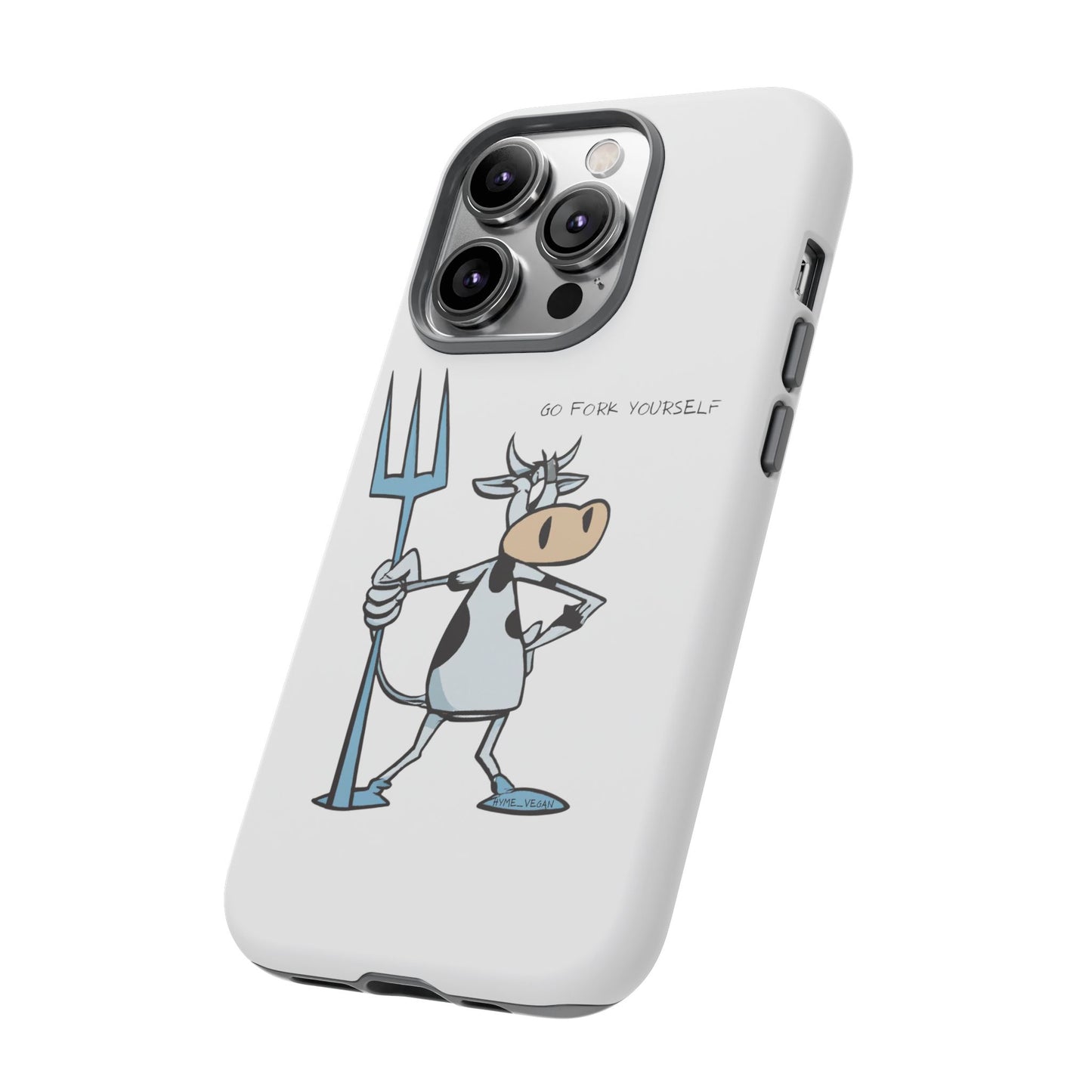 Funny Phone Case for Animal Lovers, Cow Design, Go Fork Yourself, Unique Gift for Farmers, Humorous Phone Accessory, Cute Animal [...]