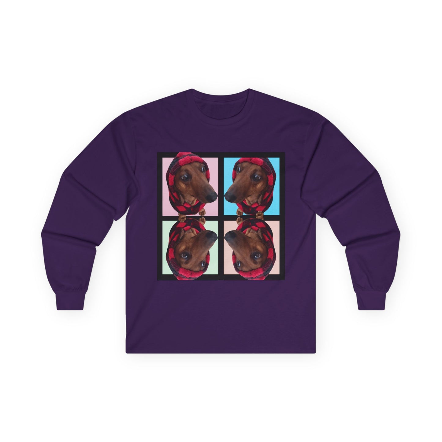 Long Sleeve Tee — Pop Art Dog Portraits (Everyone Loves Taco)