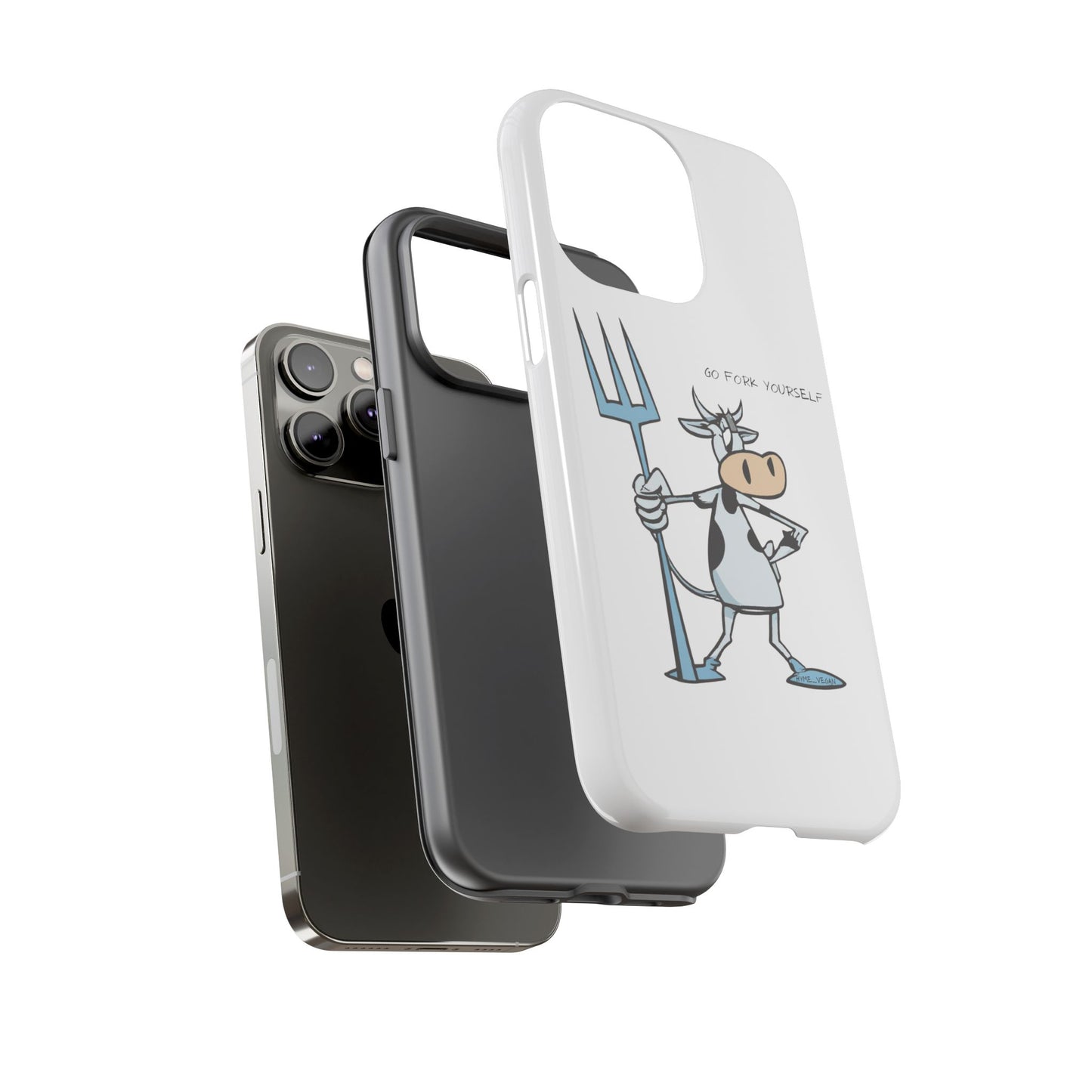 Funny Phone Case for Animal Lovers, Cow Design, Go Fork Yourself, Unique Gift for Farmers, Humorous Phone Accessory, Cute Animal [...]