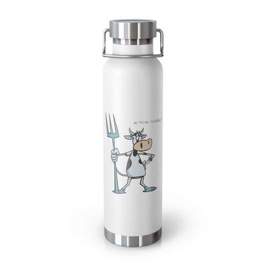 Funny Cow Themed Water Bottle | Insulated Flask for Farm Lovers, Hikers, Gym Enthusiasts, Gift Idea for Cow Lovers, Outdoor Adventure Gear