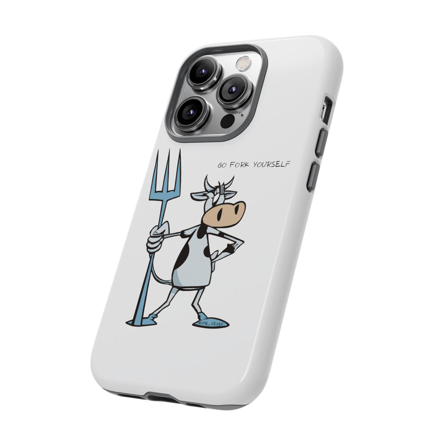 Funny Phone Case for Animal Lovers, Cow Design, Go Fork Yourself, Unique Gift for Farmers, Humorous Phone Accessory, Cute Animal [...]