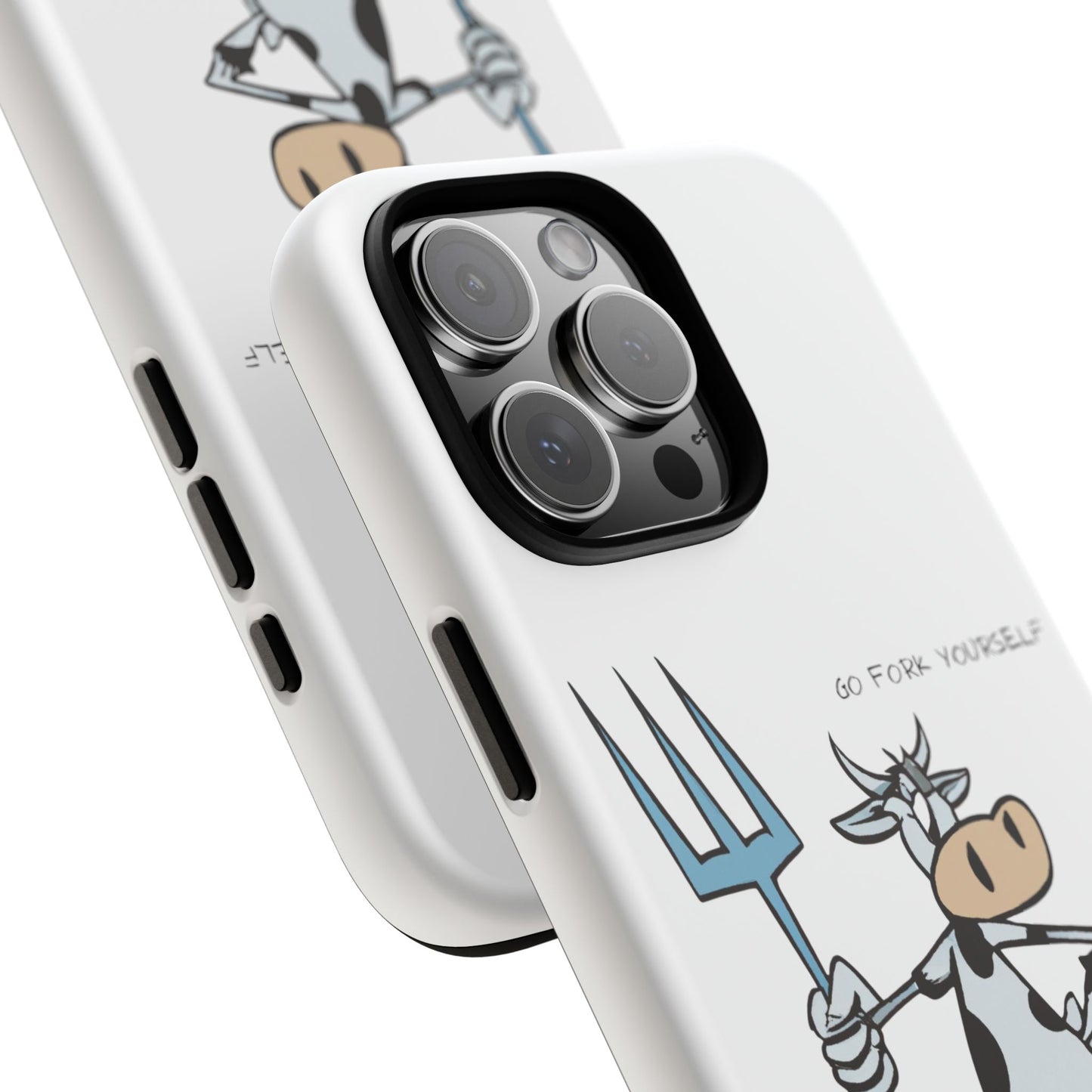 Funny Phone Case for Animal Lovers, Cow Design, Go Fork Yourself, Unique Gift for Farmers, Humorous Phone Accessory, Cute Animal [...]