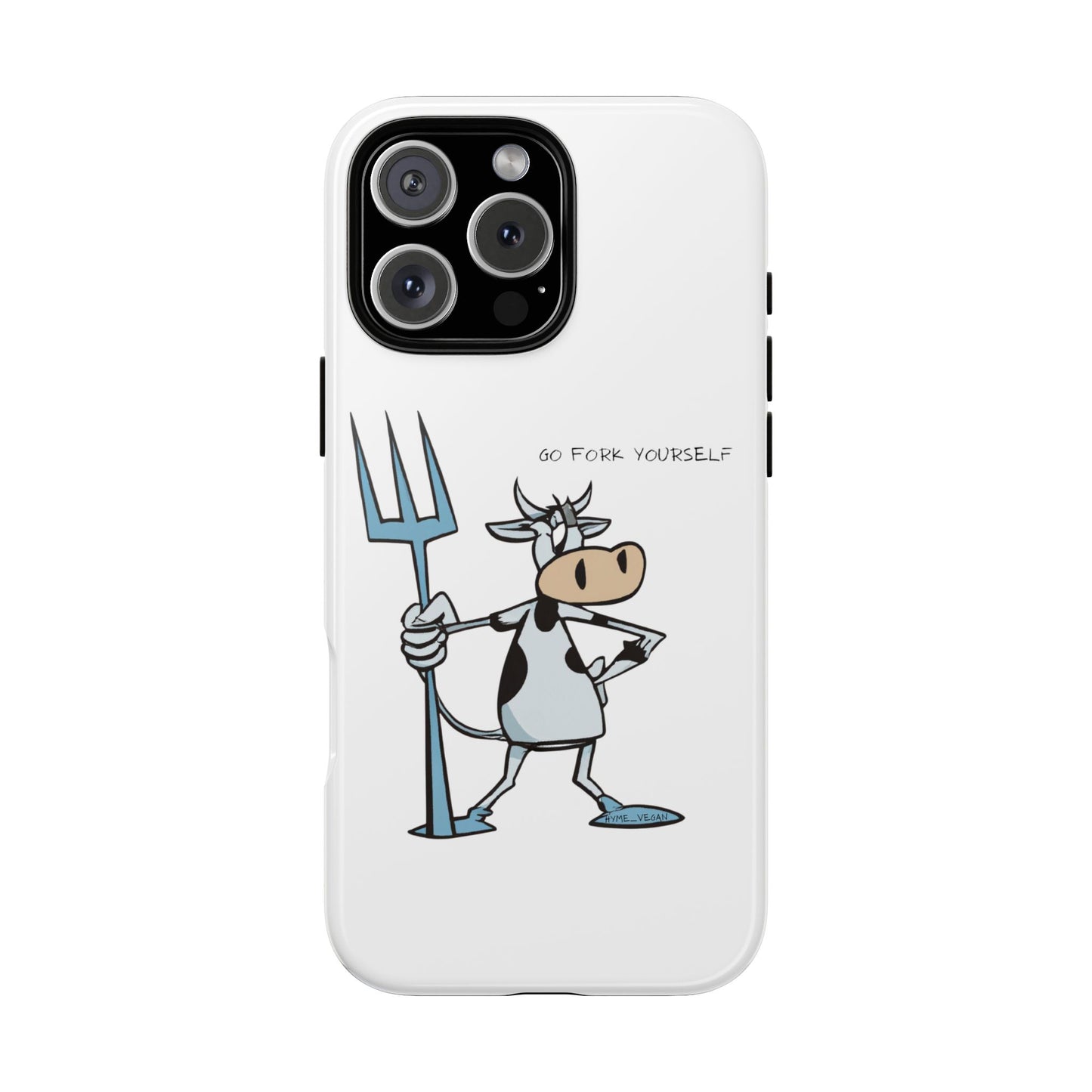 Funny Phone Case for Animal Lovers, Cow Design, Go Fork Yourself, Unique Gift for Farmers, Humorous Phone Accessory, Cute Animal [...]