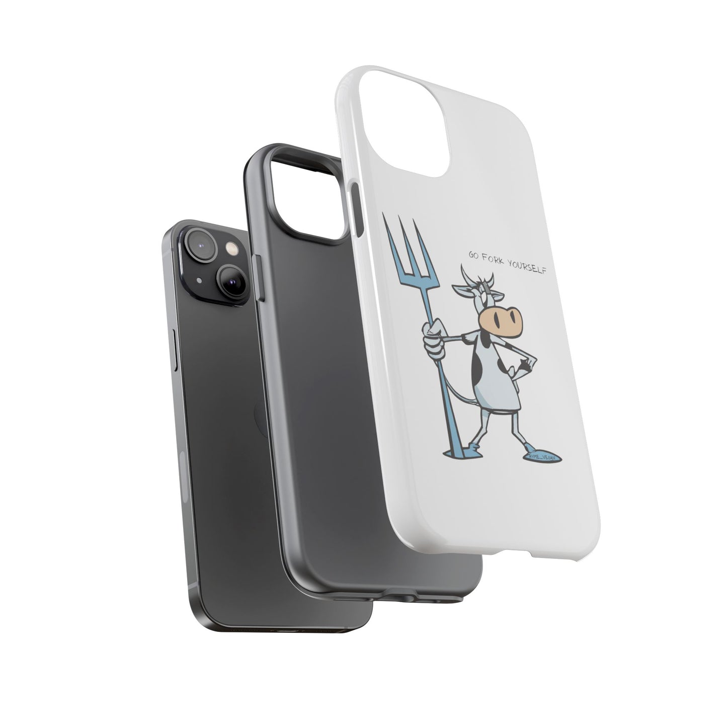 Funny Phone Case for Animal Lovers, Cow Design, Go Fork Yourself, Unique Gift for Farmers, Humorous Phone Accessory, Cute Animal [...]