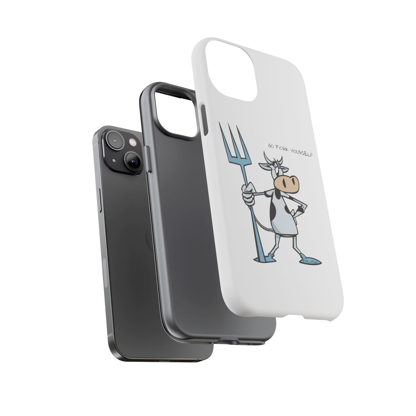 Funny Phone Case for Animal Lovers, Cow Design, Go Fork Yourself, Unique Gift for Farmers, Humorous Phone Accessory, Cute Animal [...]