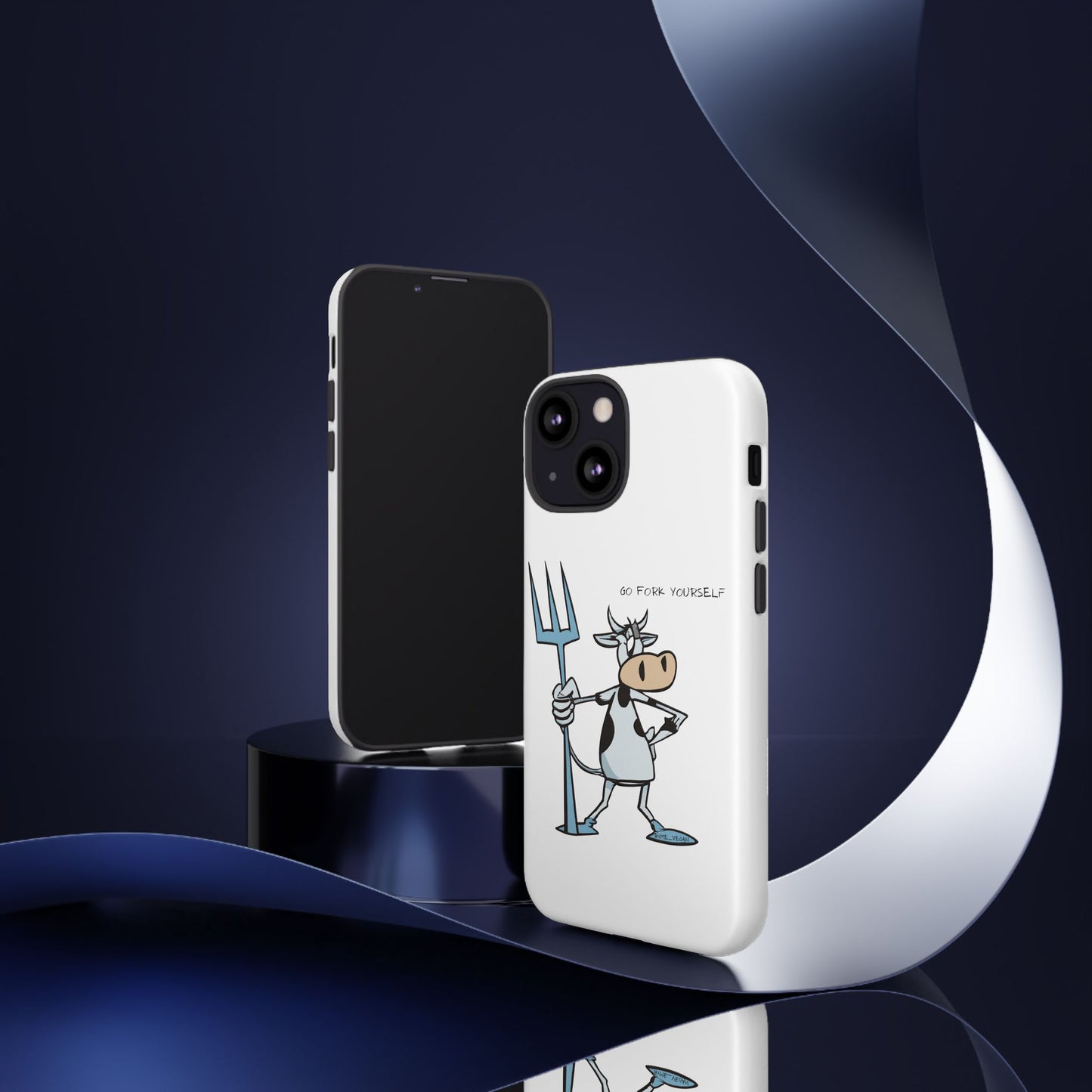 Funny Phone Case for Animal Lovers, Cow Design, Go Fork Yourself, Unique Gift for Farmers, Humorous Phone Accessory, Cute Animal [...]