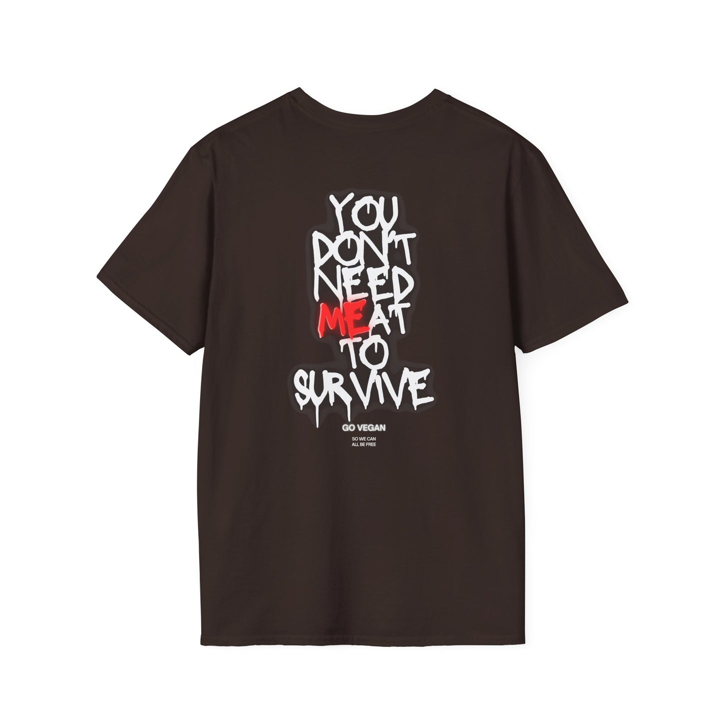 Go Fork Yourself Cow T-Shirt — "You Don't Need Meat to Survive" Vegan Graphic Tee