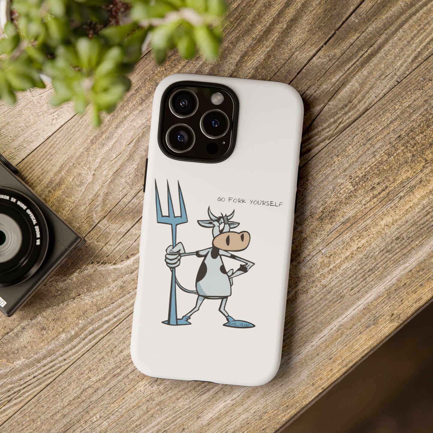 Funny Phone Case for Animal Lovers, Cow Design, Go Fork Yourself, Unique Gift for Farmers, Humorous Phone Accessory, Cute Animal [...]