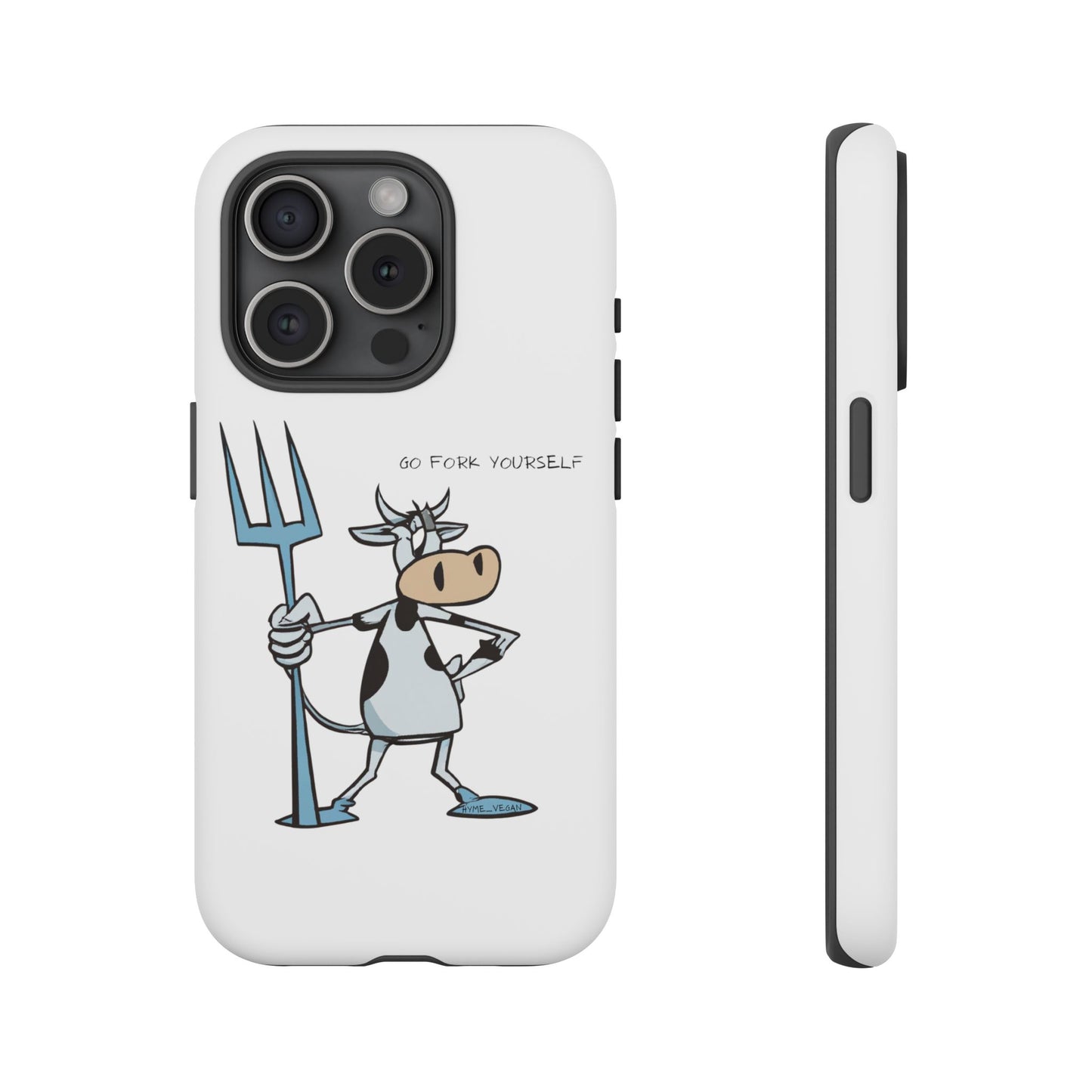 Funny Phone Case for Animal Lovers, Cow Design, Go Fork Yourself, Unique Gift for Farmers, Humorous Phone Accessory, Cute Animal [...]