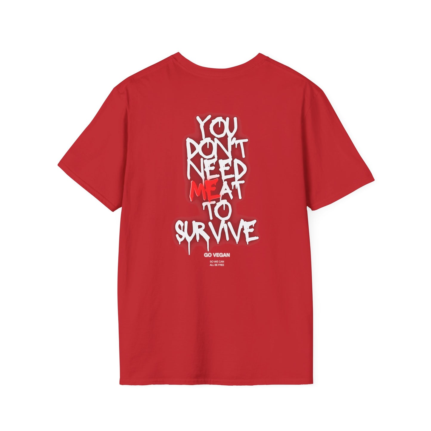 Go Fork Yourself Cow T-Shirt — "You Don't Need Meat to Survive" Vegan Graphic Tee