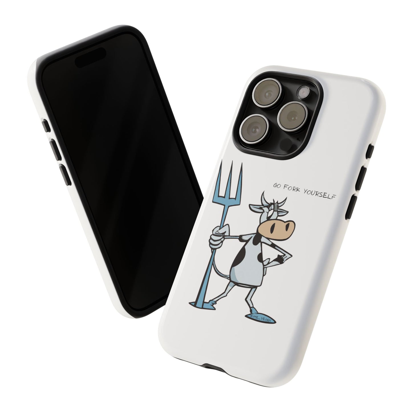 Funny Phone Case for Animal Lovers, Cow Design, Go Fork Yourself, Unique Gift for Farmers, Humorous Phone Accessory, Cute Animal [...]