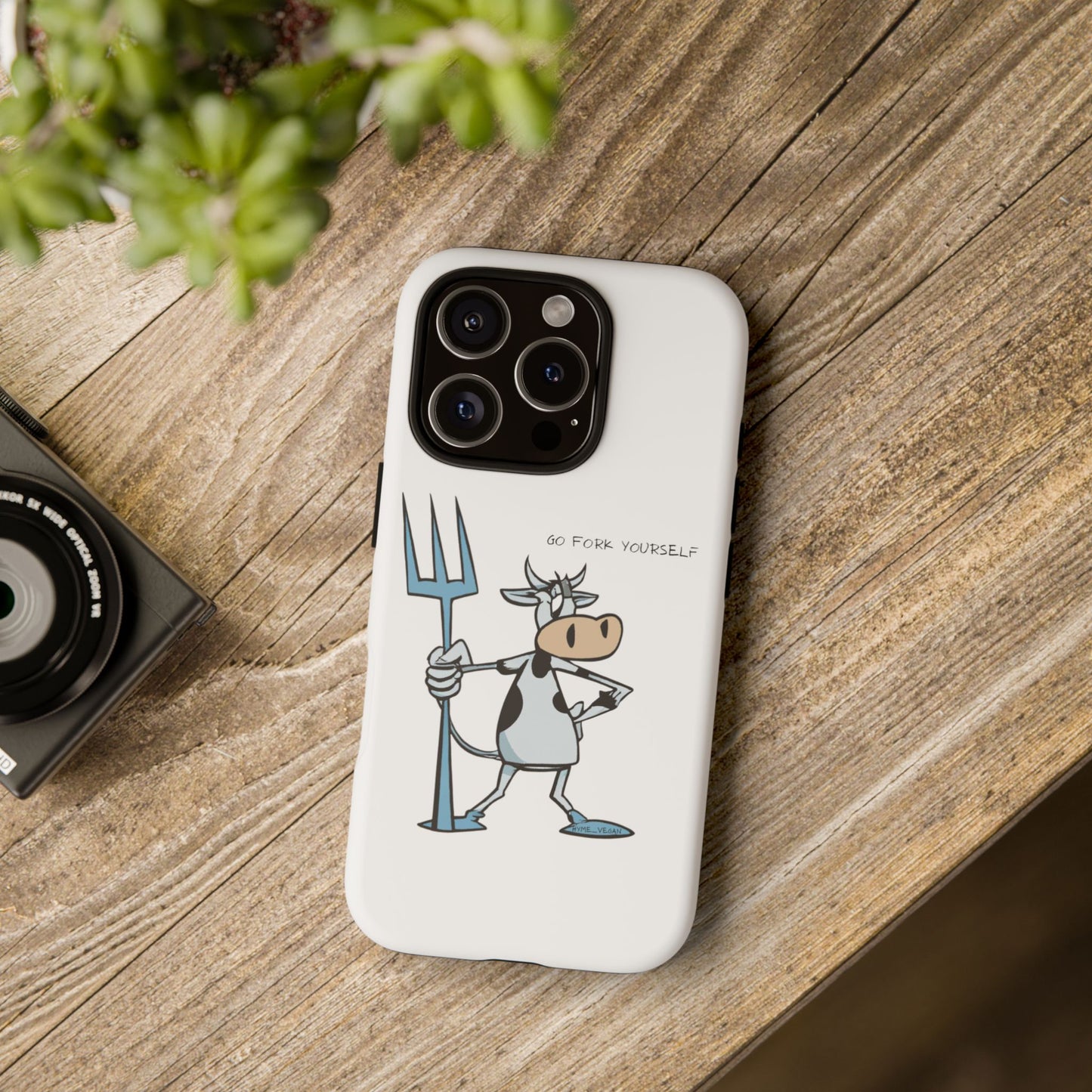 Funny Phone Case for Animal Lovers, Cow Design, Go Fork Yourself, Unique Gift for Farmers, Humorous Phone Accessory, Cute Animal [...]