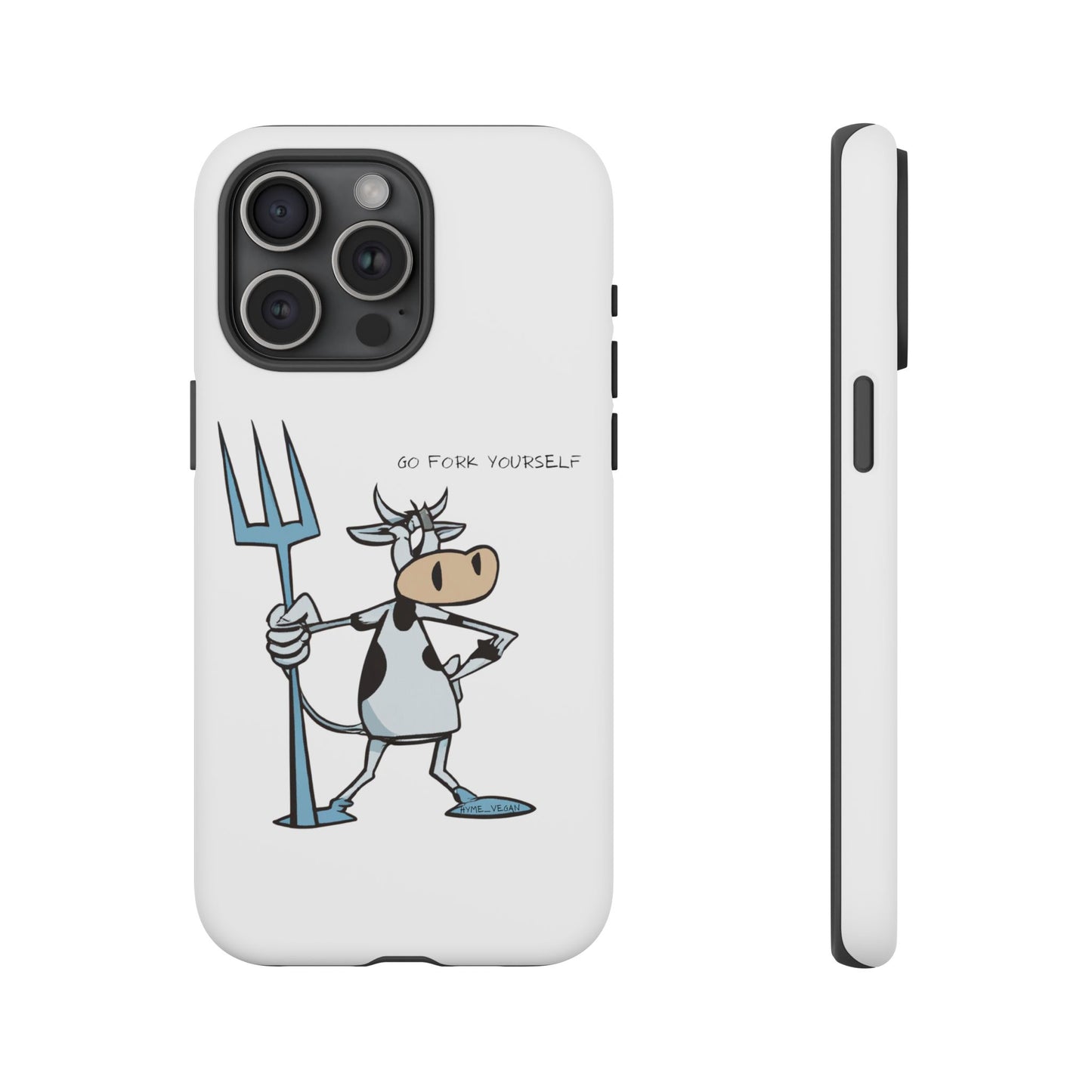 Funny Phone Case for Animal Lovers, Cow Design, Go Fork Yourself, Unique Gift for Farmers, Humorous Phone Accessory, Cute Animal [...]
